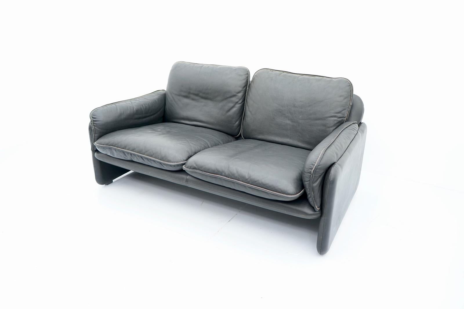 De Sede Sofa DS 61 aus dunkelbraunem Leder, 1960er Jahre (Moderne der Mitte des Jahrhunderts) im Angebot