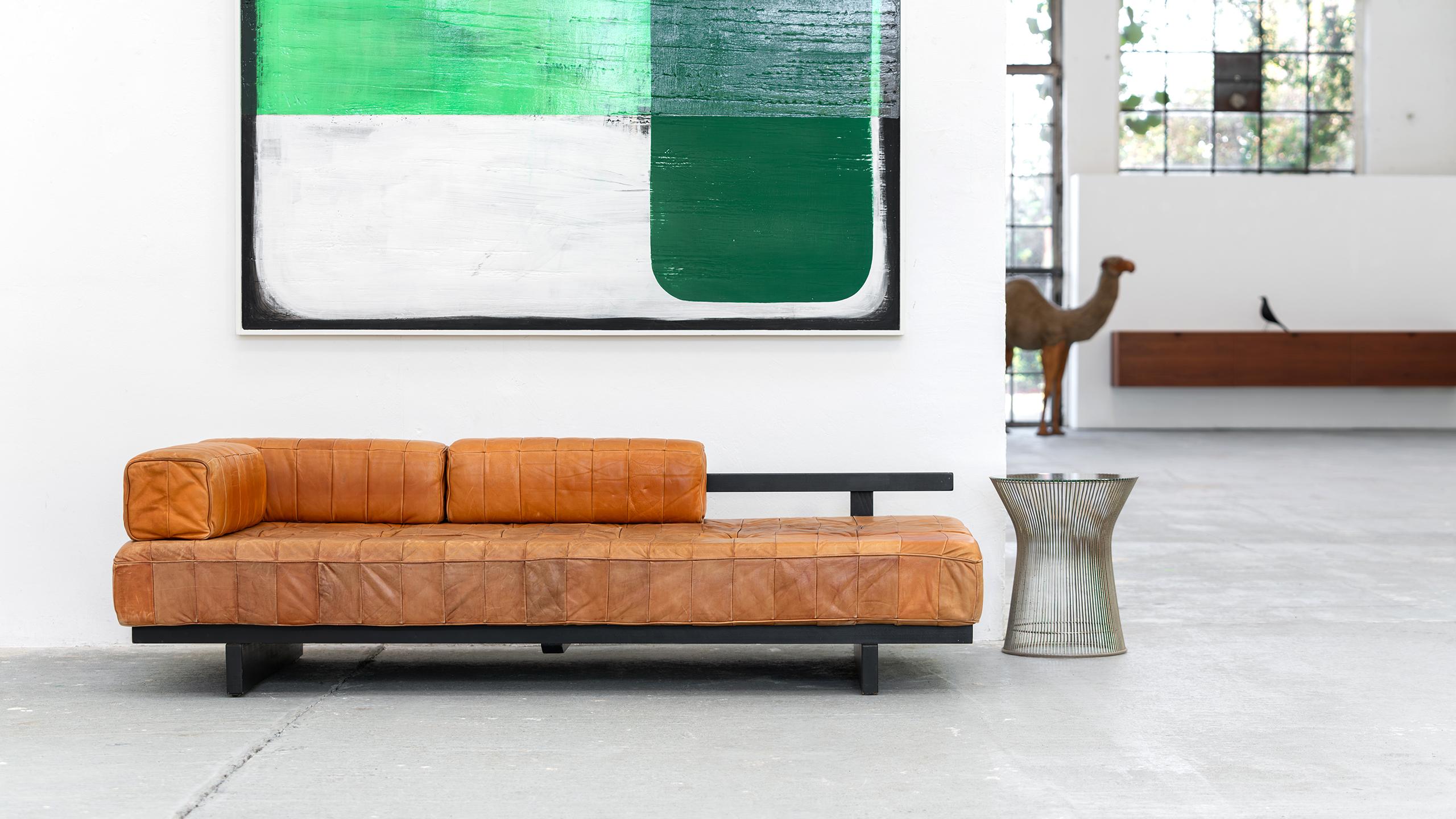 Mid-Century Modern De Sede Sofa DS 80 Daybed Cognac Leather 1969 DS Design Team Midcentury Modern