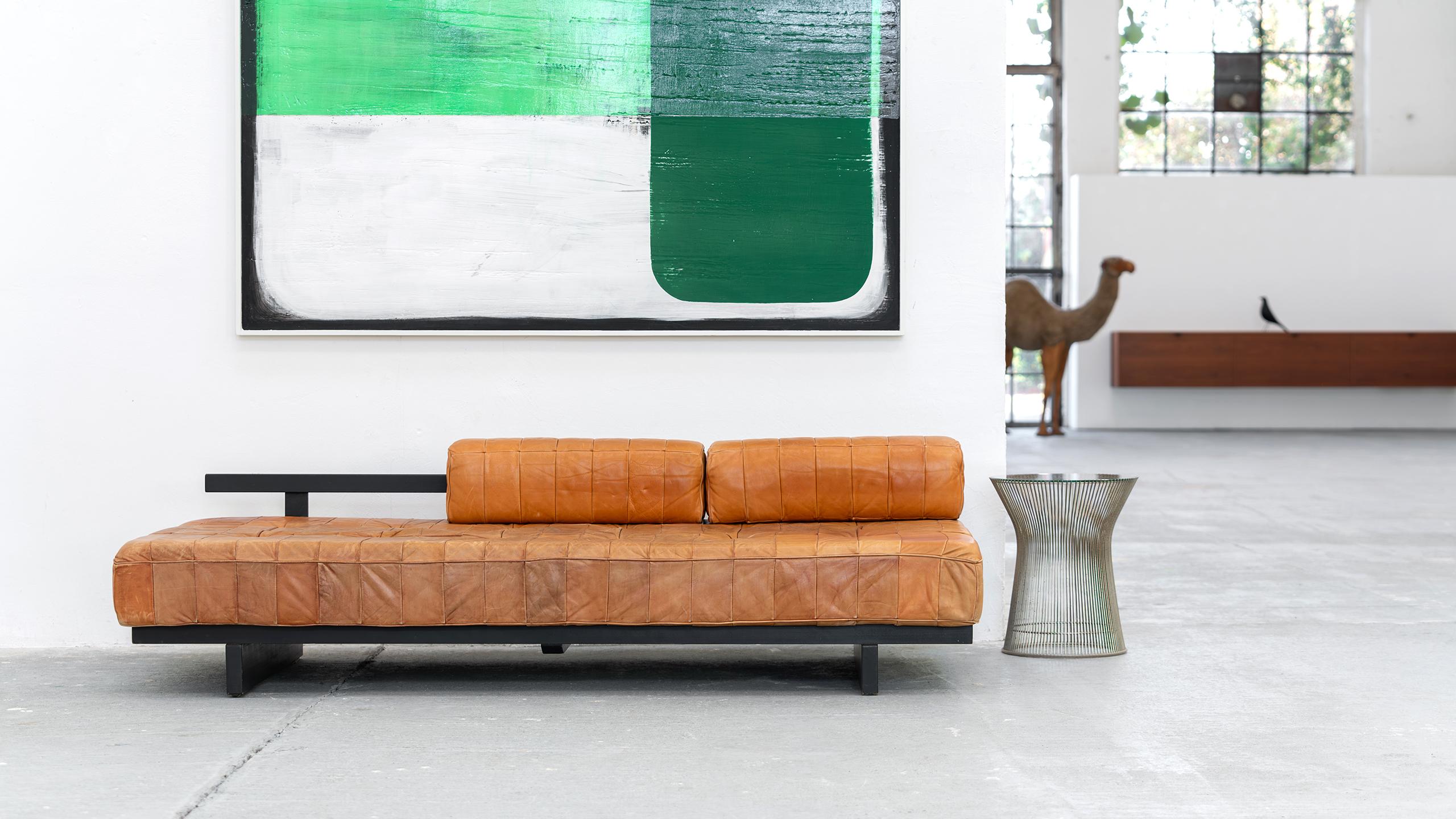 Hand-Crafted De Sede Sofa DS 80 Daybed Cognac Leather 1969 DS Design Team Midcentury Modern