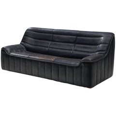 De Sede Sofa DS84 in Patinated Black Leather