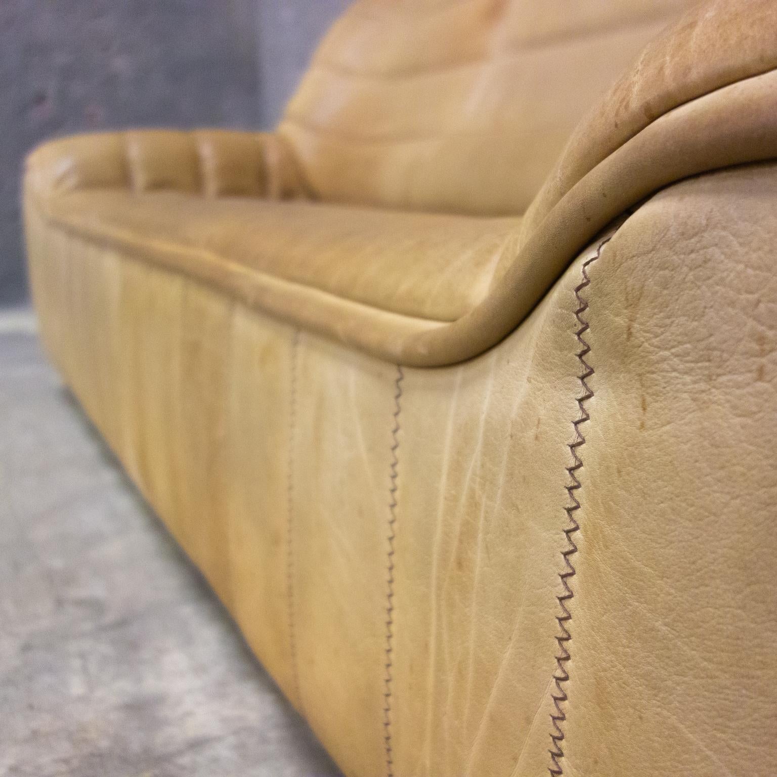 De Sede Sofa Model Ds84, Brown Leather, Switzerland, Swiss Made, 1970s In Excellent Condition In Nijmegen, Gelderland