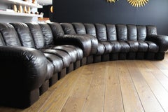 Modular De Sede Sofa Model 'Snake DS 600', dark brown leather, 1970s