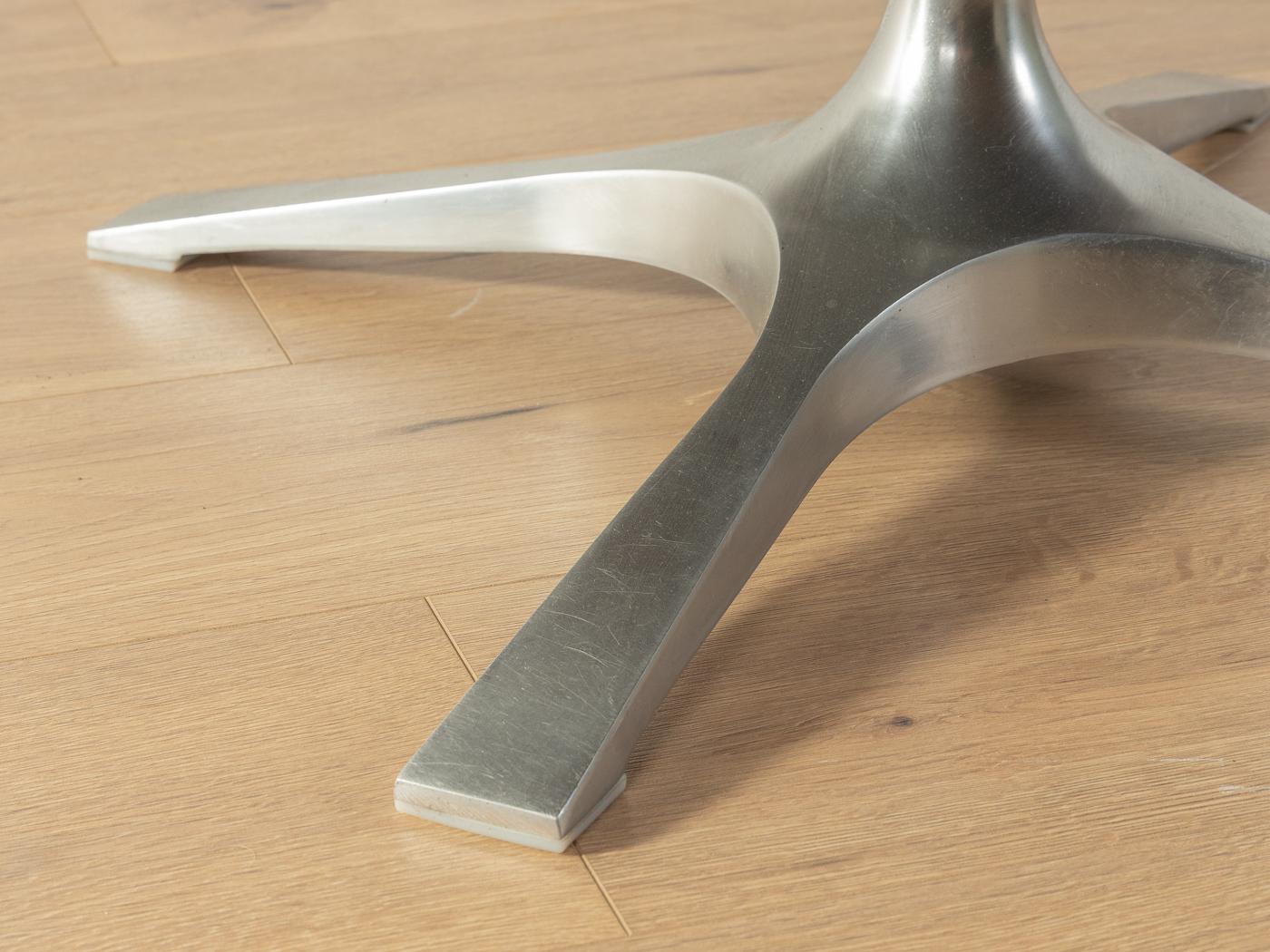 Aluminum De Sede Stool DS-31 in Buffalo Leather from 1970s