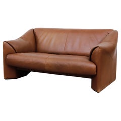 Vintage De Sede Style Buffalo Leather Loveseat by Leolux