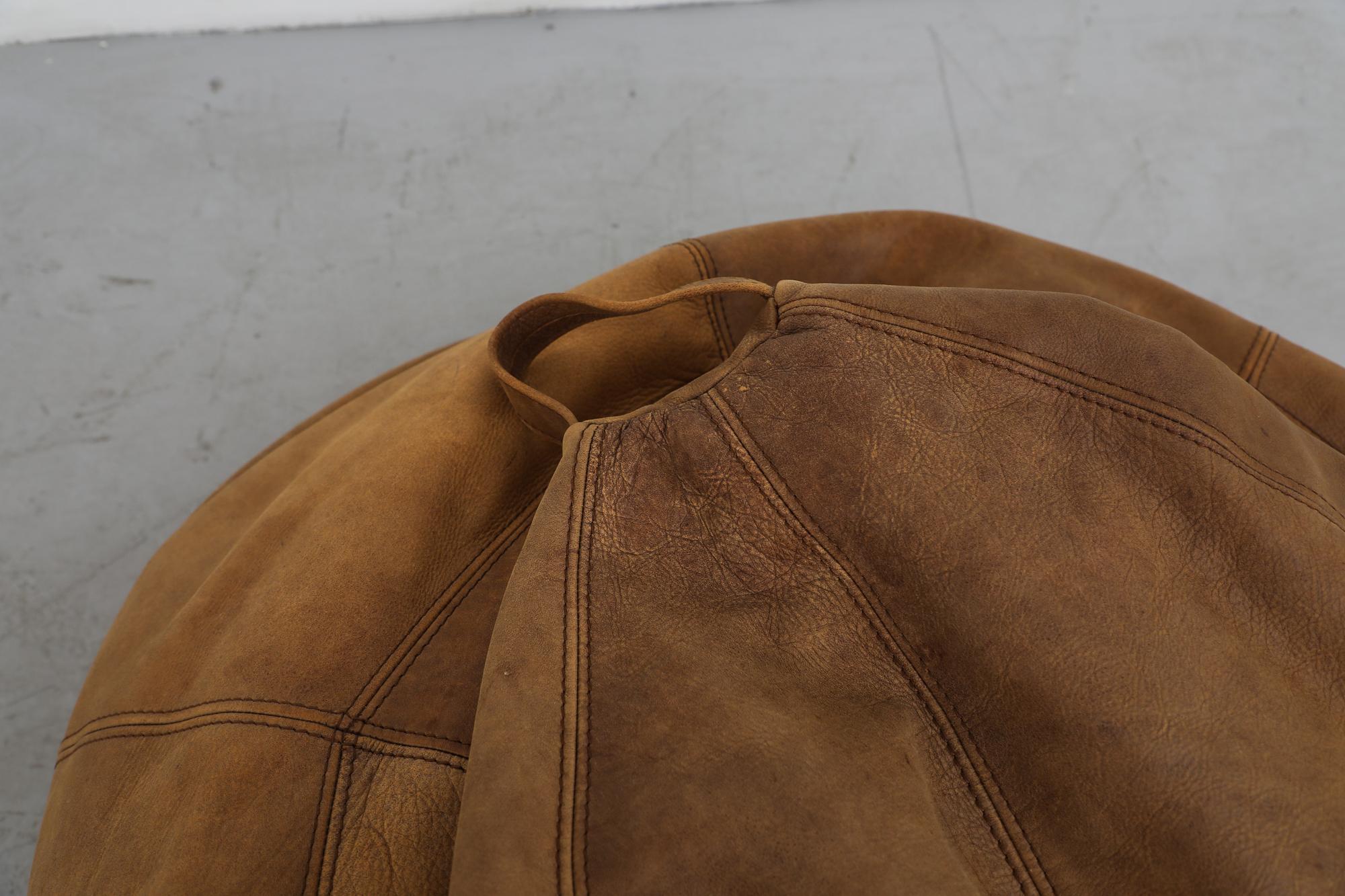 De Sede Style Leder Patchwork Sitzsack oder Pouf 1