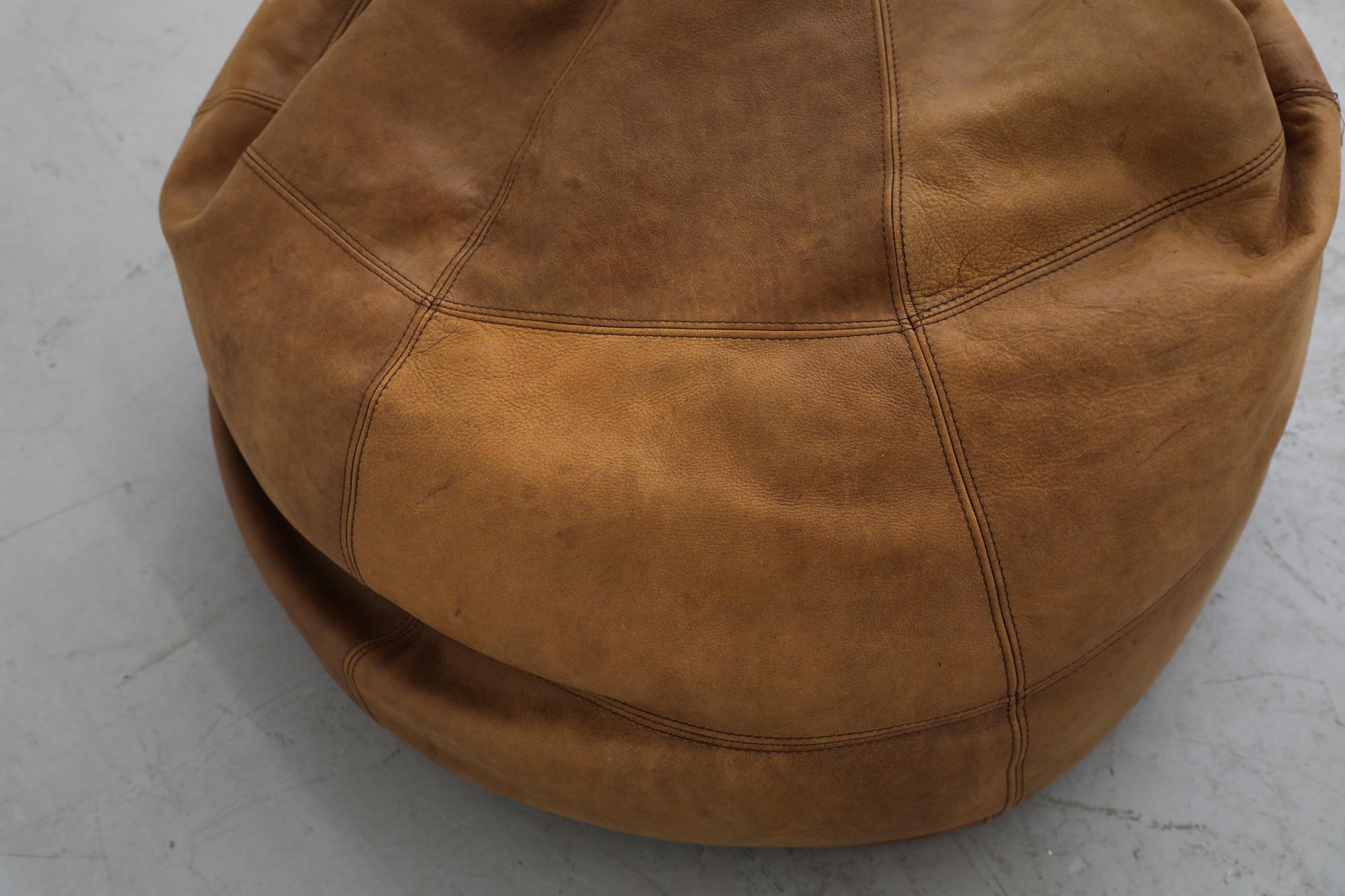 De Sede Style Leder Patchwork Sitzsack oder Pouf 3