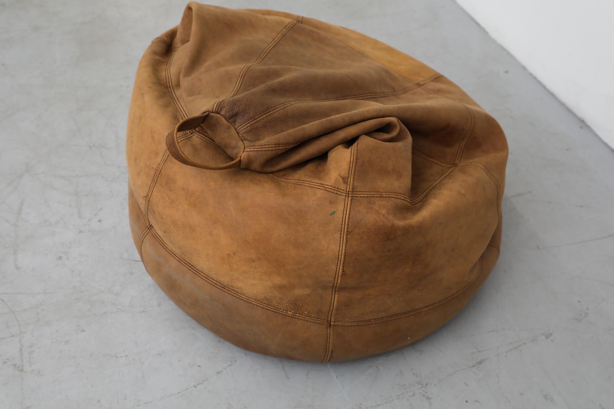 De Sede Style Leder Patchwork Sitzsack oder Pouf 4