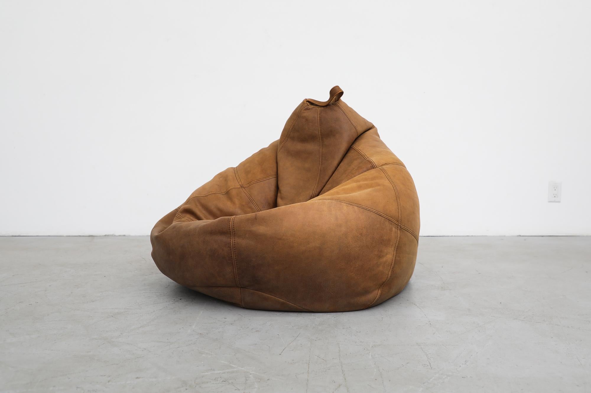 De Sede Style Leder Patchwork Sitzsack oder Pouf (Niederländisch)