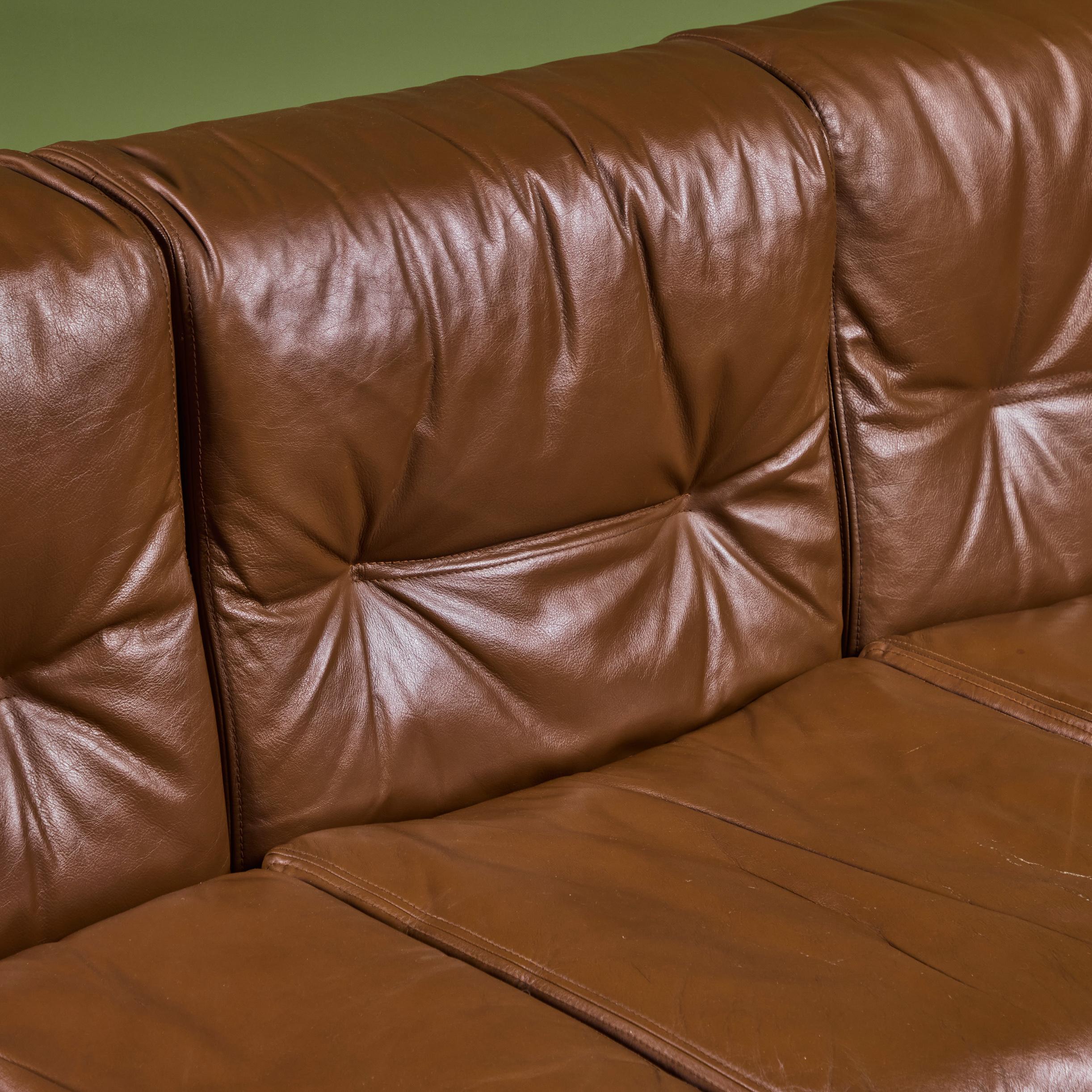 De Sede Style Three Seater Leather Sofa 7
