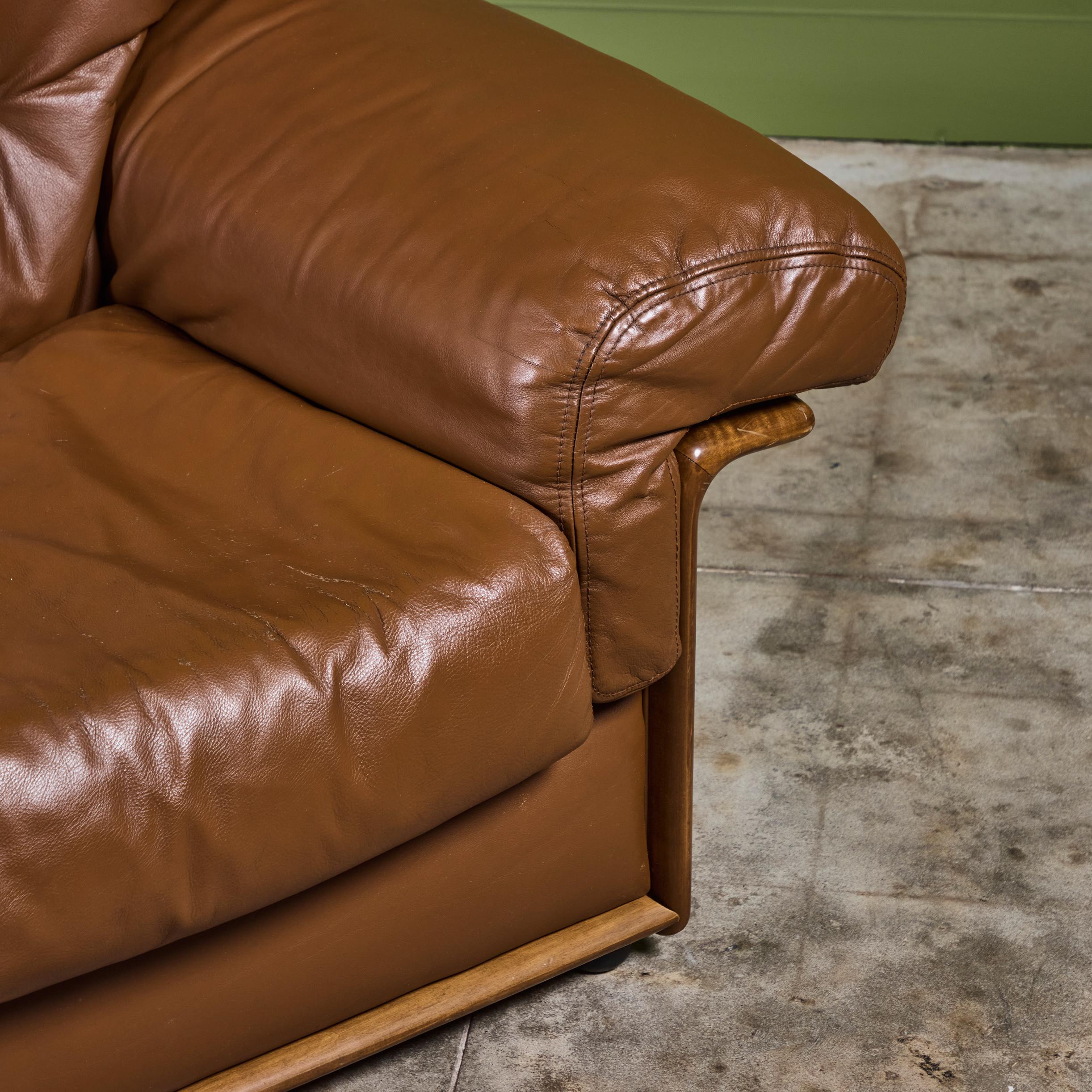 De Sede Style Three Seater Leather Sofa 8