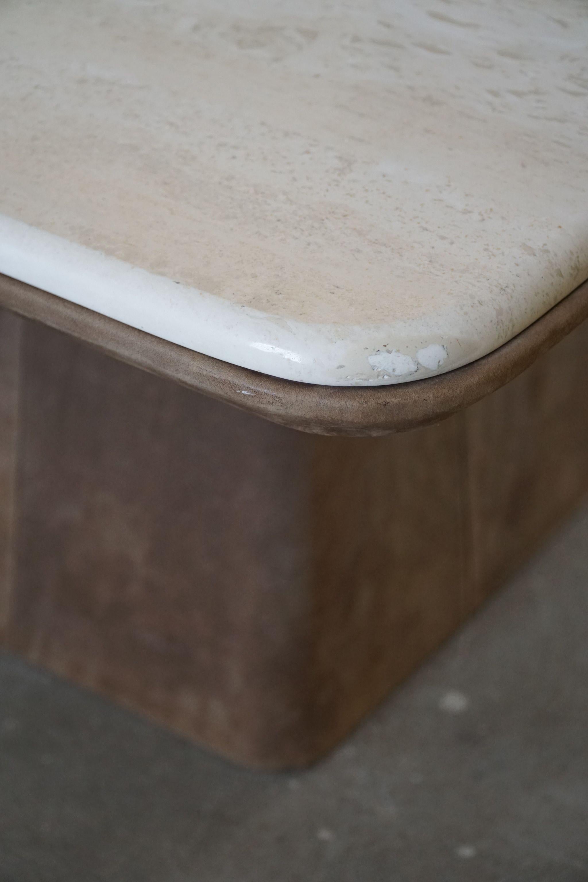 De Sede, Switzerland, Coffee Table in Marble & Leather, Mid Century, 1970s For Sale 1