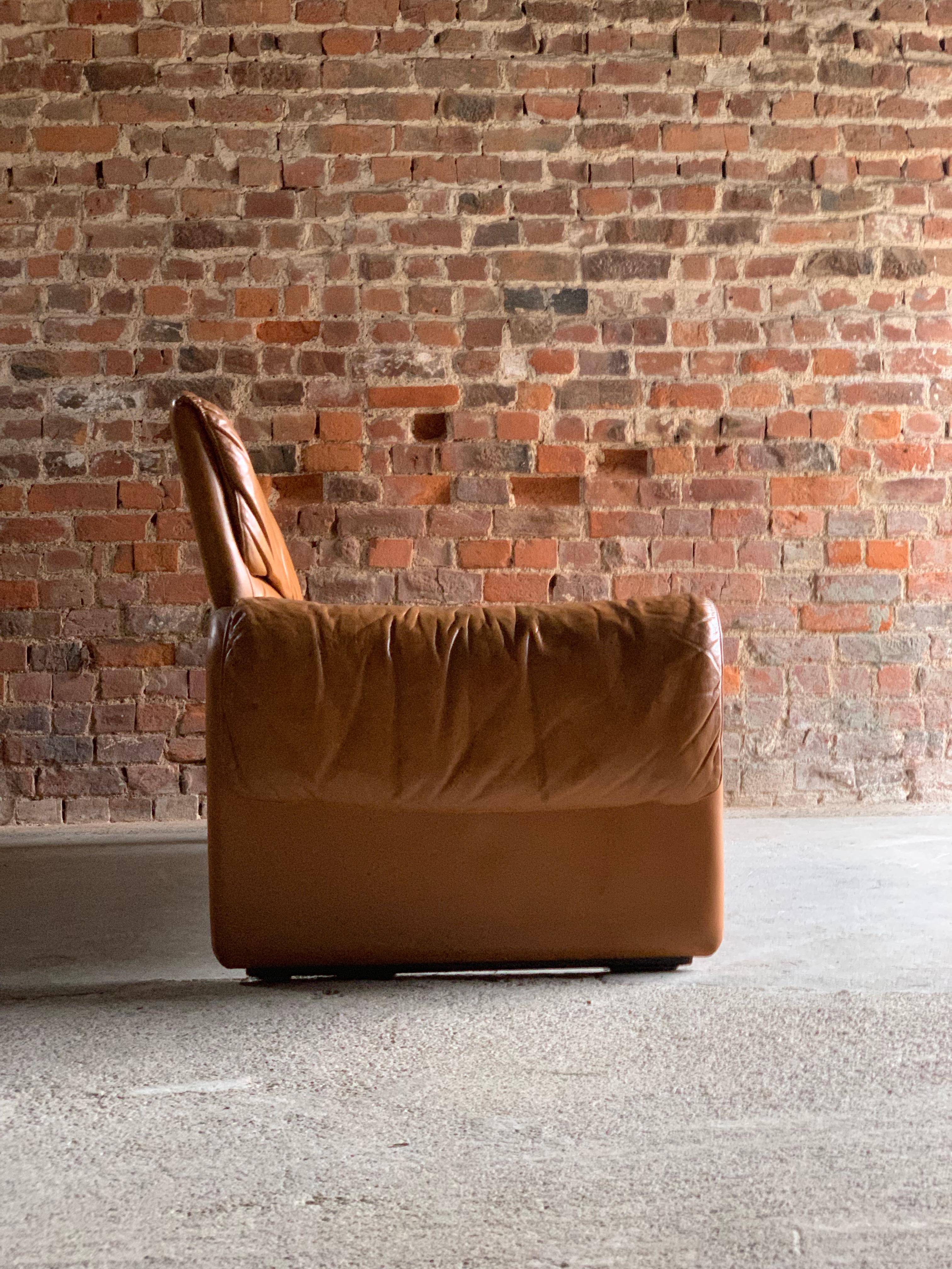De Sede, Switzerland Cognac Leather Sofa Design No DS2011, circa 1980 2