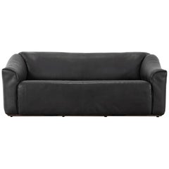 De Sede Switzerland, DS 47 Sofa Buffalo Neck Leather, Brown/Black Three-Seat
