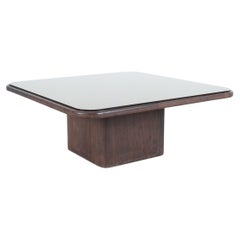 De Sede Table Leather Bronze Mirror DS 47 Square Coffee Table, Circa 1970