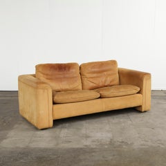 De Sede, Tan Leather Two-Seater Sofa, 1960s