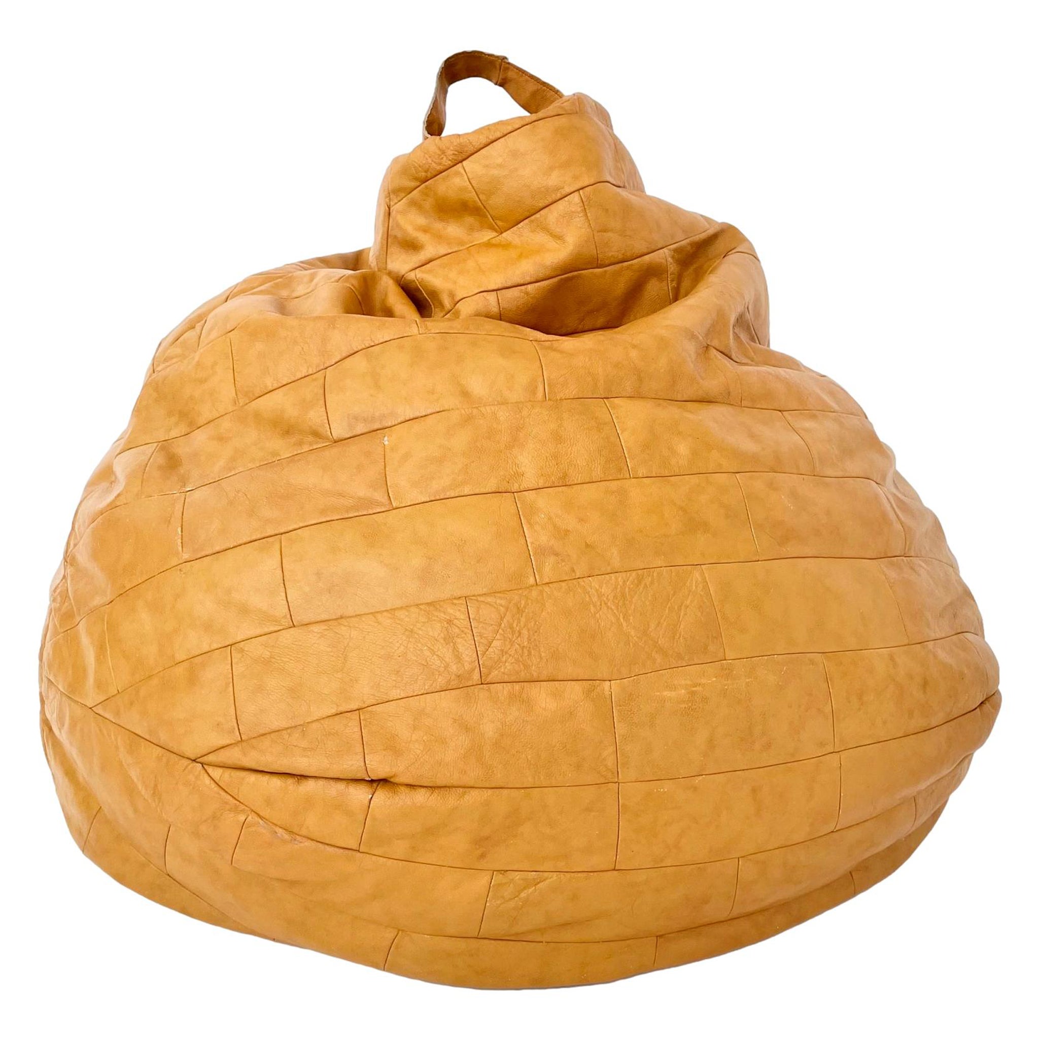 De Sede Tan Patchwork Leather Bean Bag