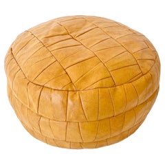 De Sede Patchwork Tan Leather Pouf