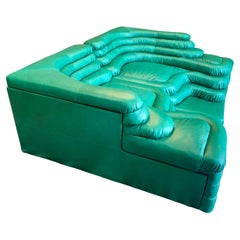 Chaise in pelle verde De Sede "Terrazza" (sinistra/destra)