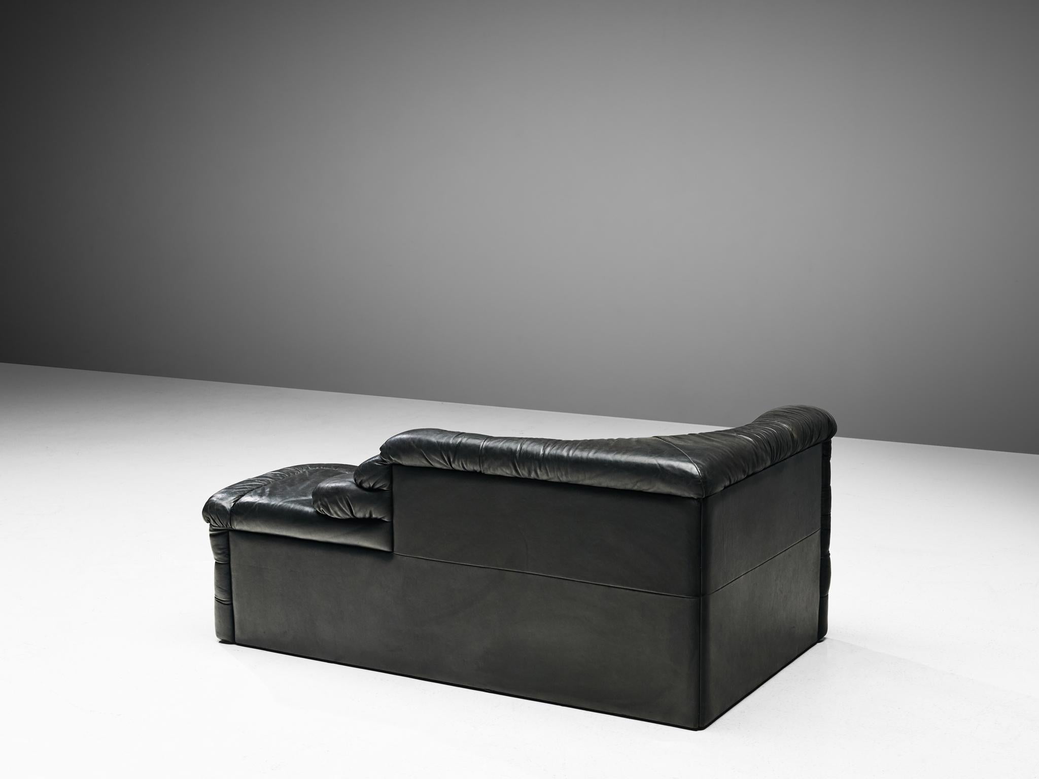 Swiss De Sede 'Terrazza' Landscape in Black Leather by Ubald Klug