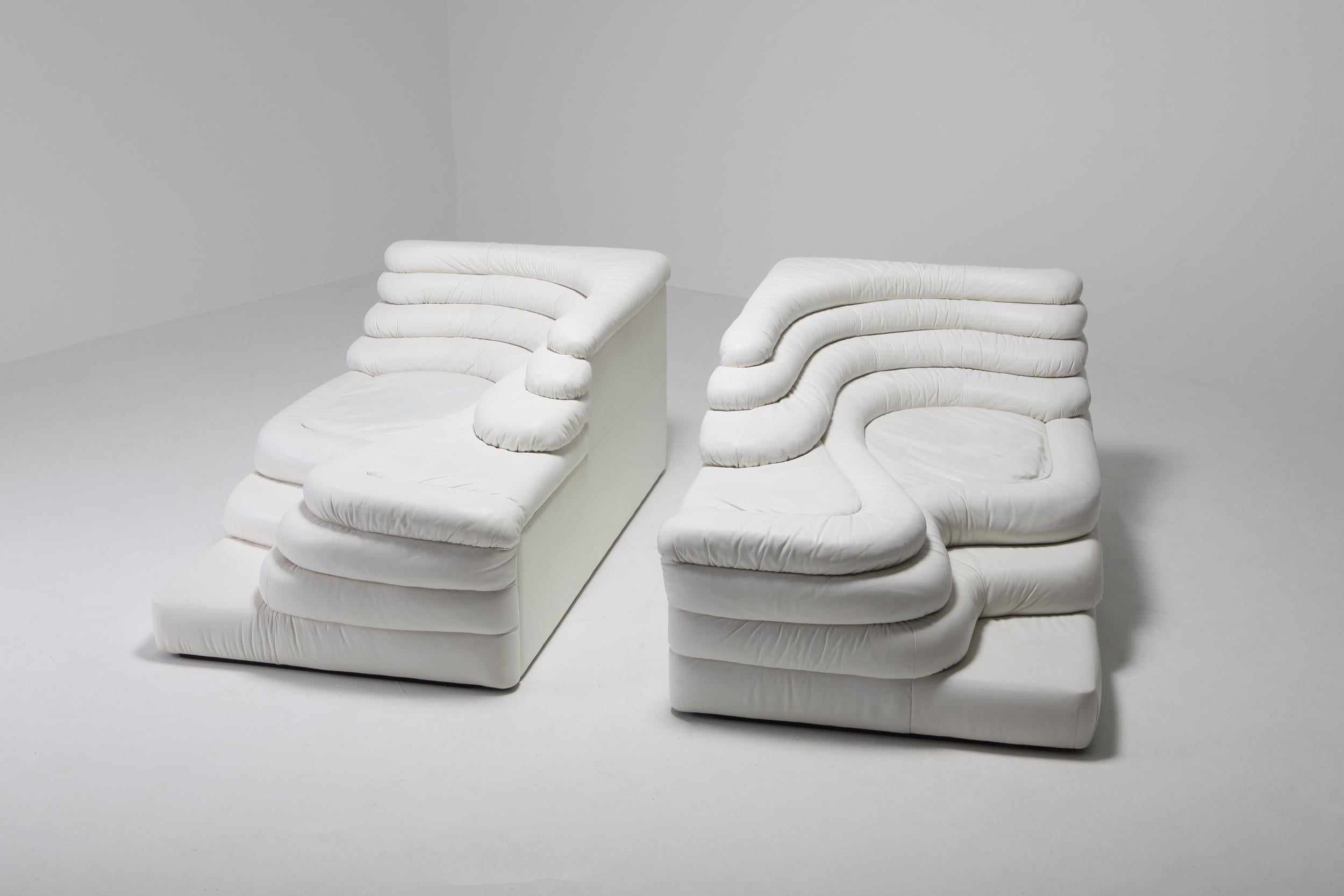 De Sede 'Terrazza' Lounge Chair in White Leather 1972 by U. Klug & Ueli Berger 11