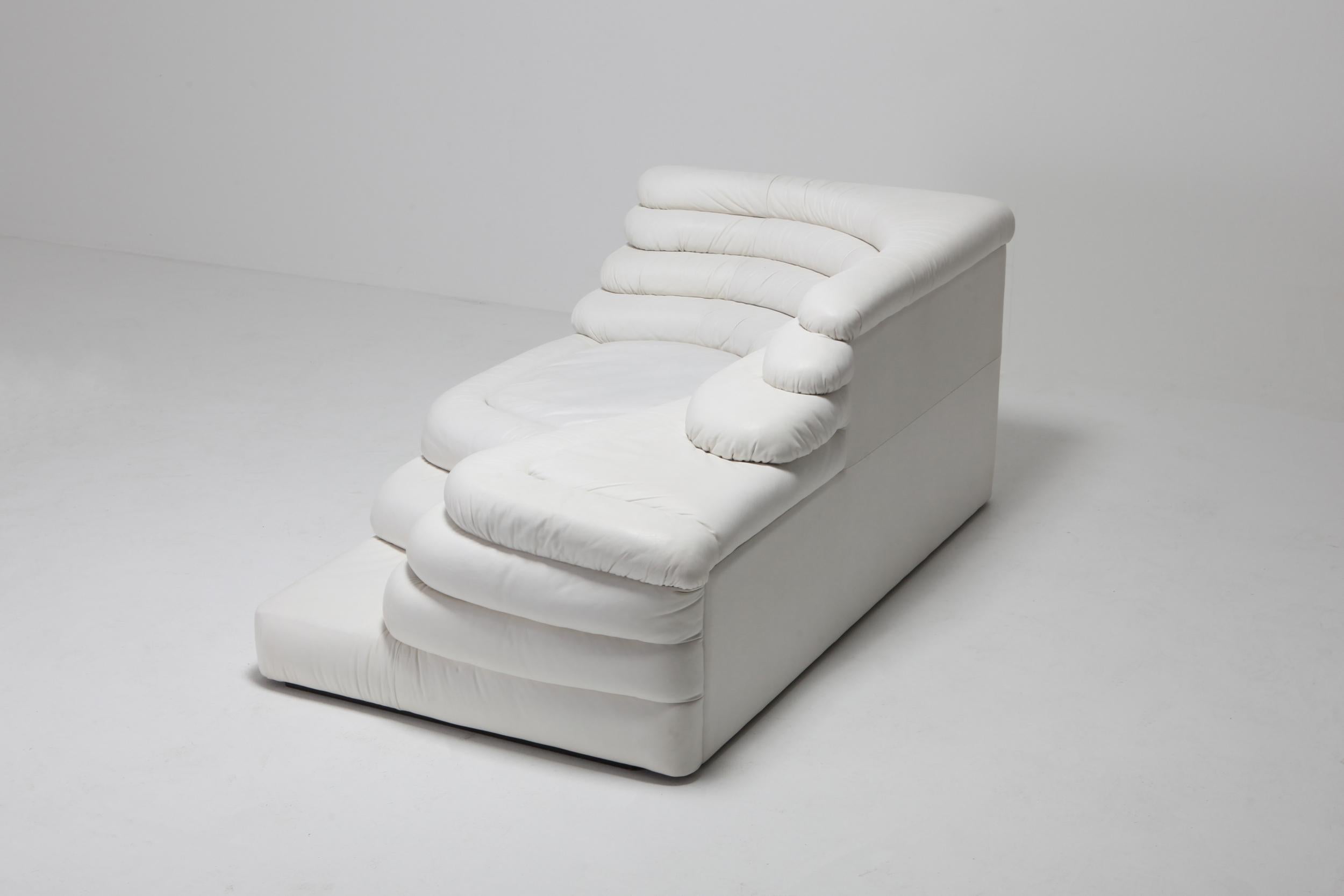 European De Sede 'Terrazza' Lounge Chair in White Leather 1972 by U. Klug & Ueli Berger