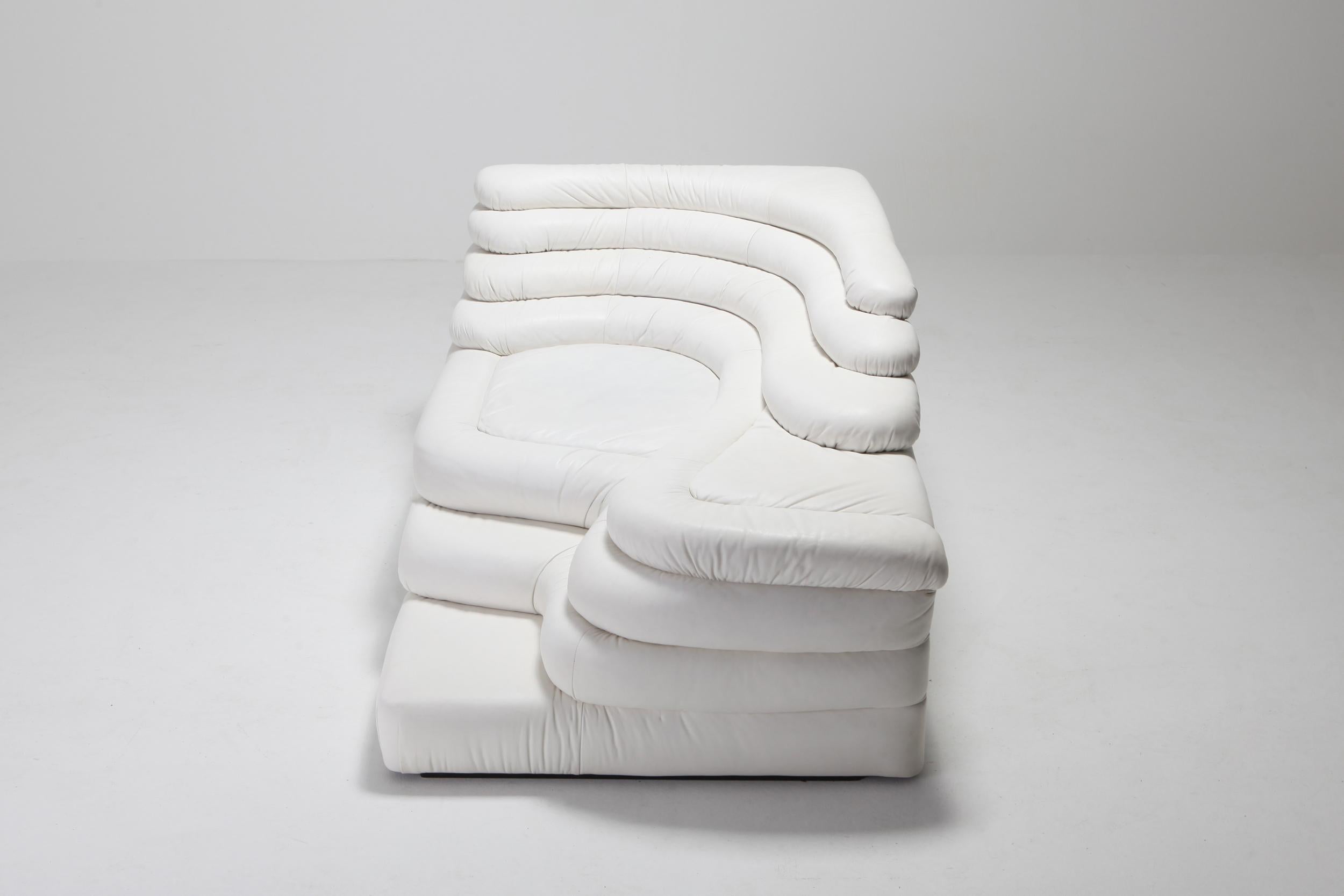 De Sede 'Terrazza' Sofas DS 1025 in White Leather 1972 by U. Klug & Ueli Berger 10