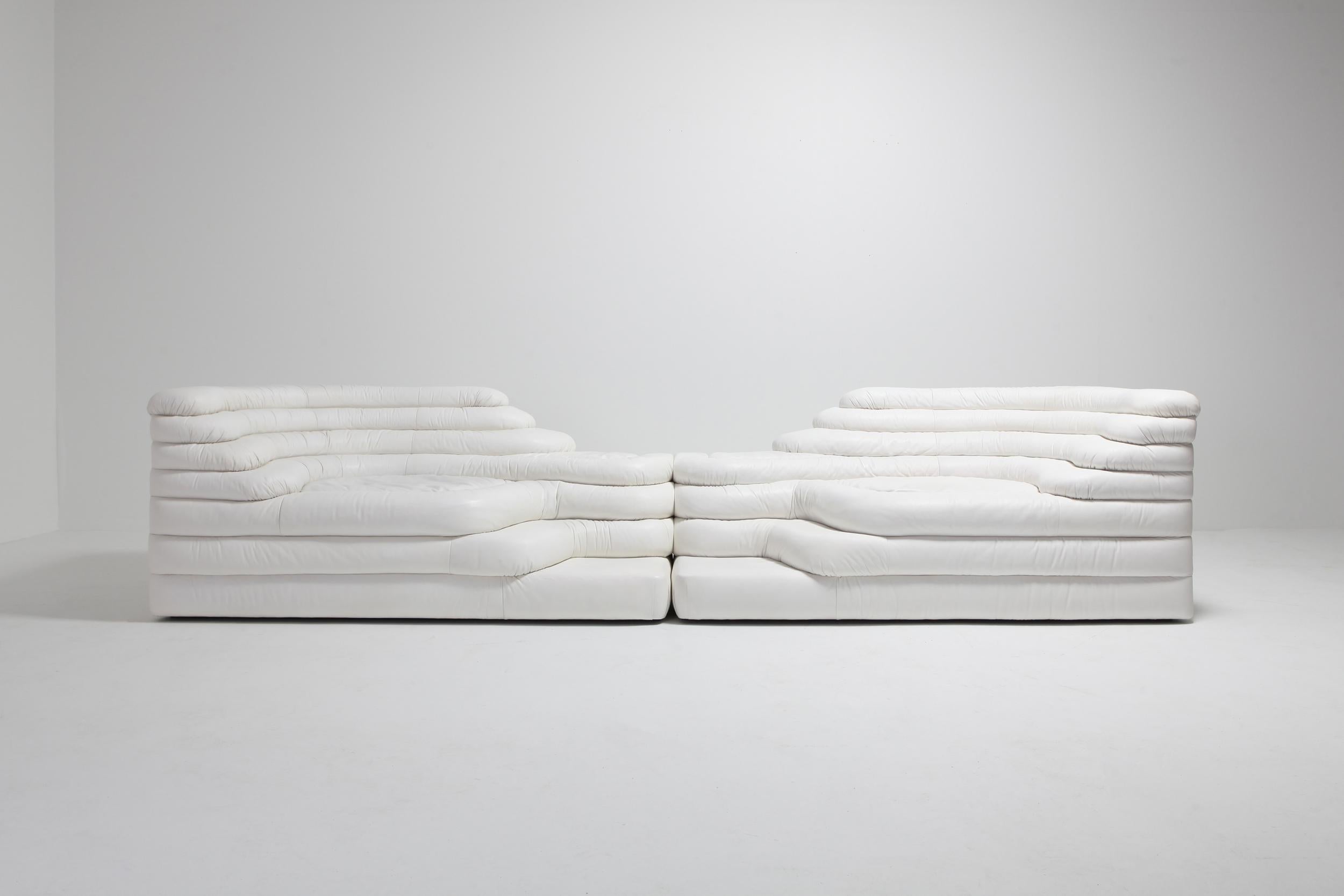 Late 20th Century De Sede 'Terrazza' Sofas DS 1025 in White Leather 1972 by U. Klug & Ueli Berger