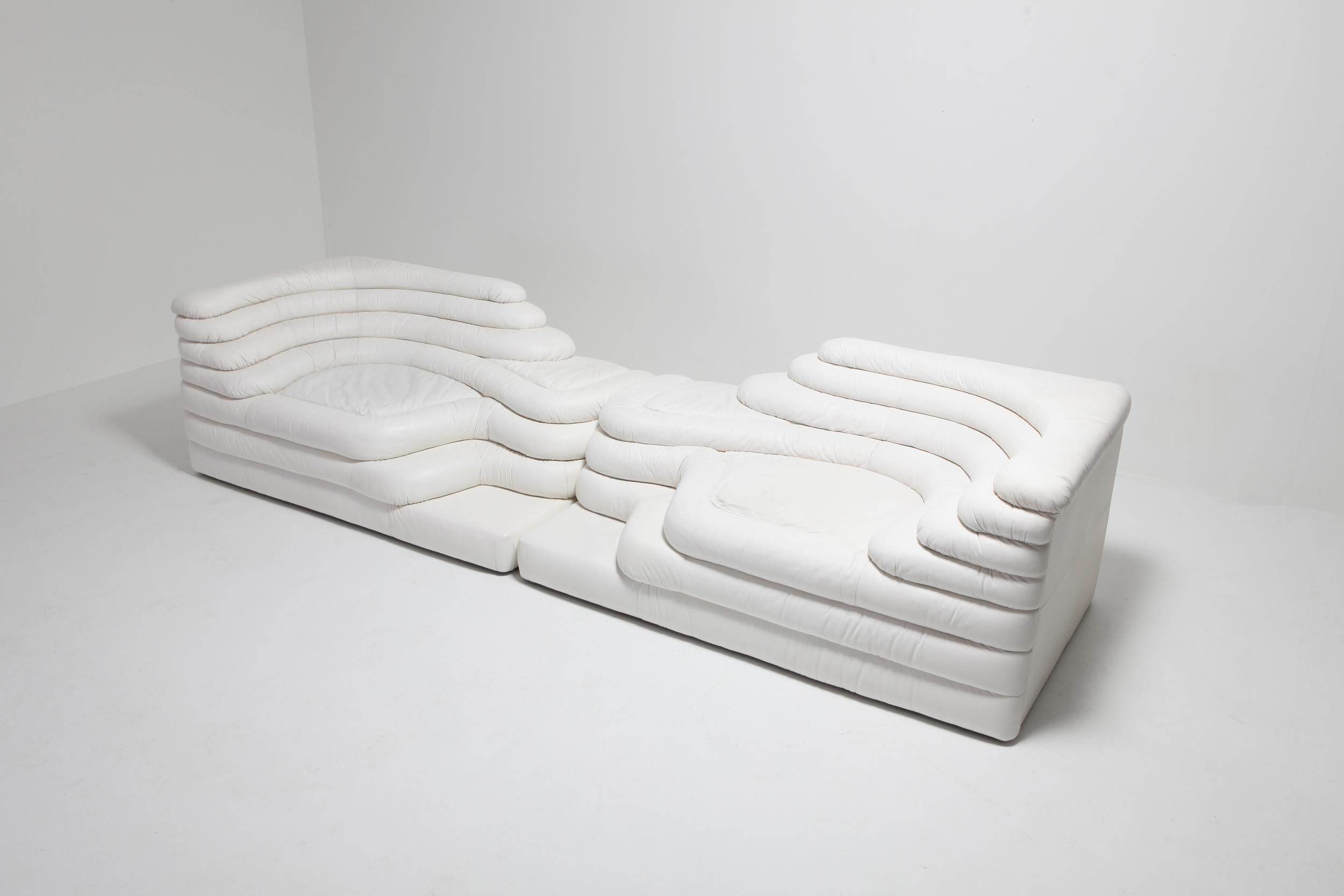 De Sede 'Terrazza' Sofas DS 1025 in White Leather 1972 by U. Klug & Ueli Berger 1