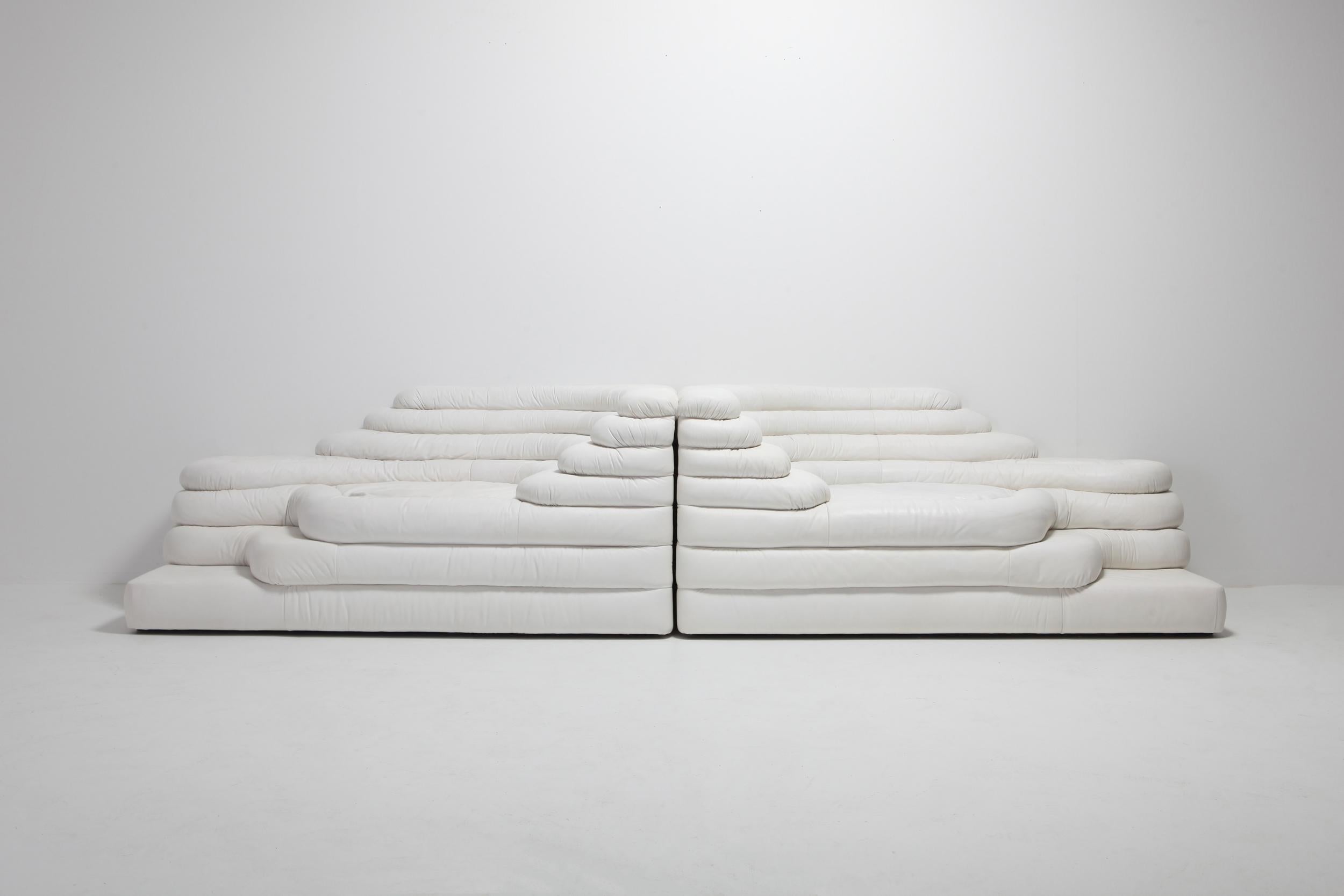De Sede 'Terrazza' Sofas DS 1025 in White Leather 1972 by U. Klug & Ueli Berger 3