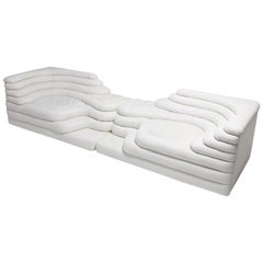 Canapés De Sede 'Terrazza' DS 1025 en cuir blanc 1972 par U. Klug & Ueli Berger