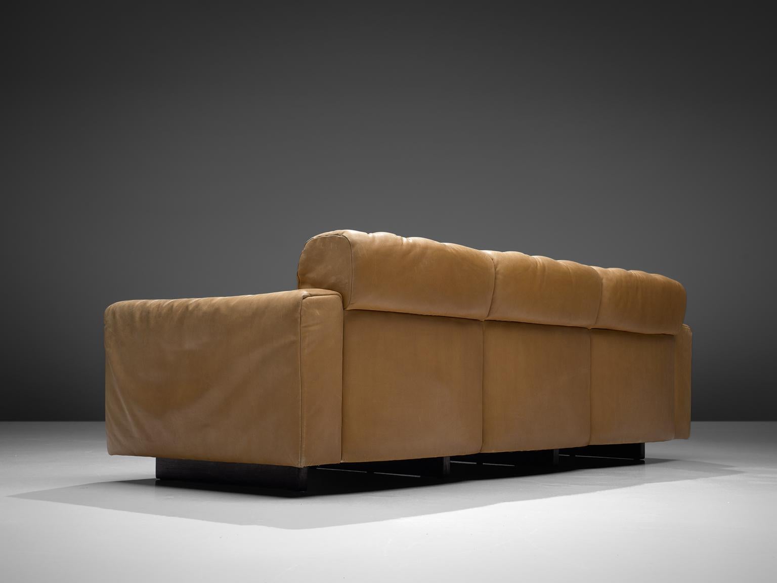 Swiss De Sede 'DS-40' Three-Seat Sofa in Cognac Leather