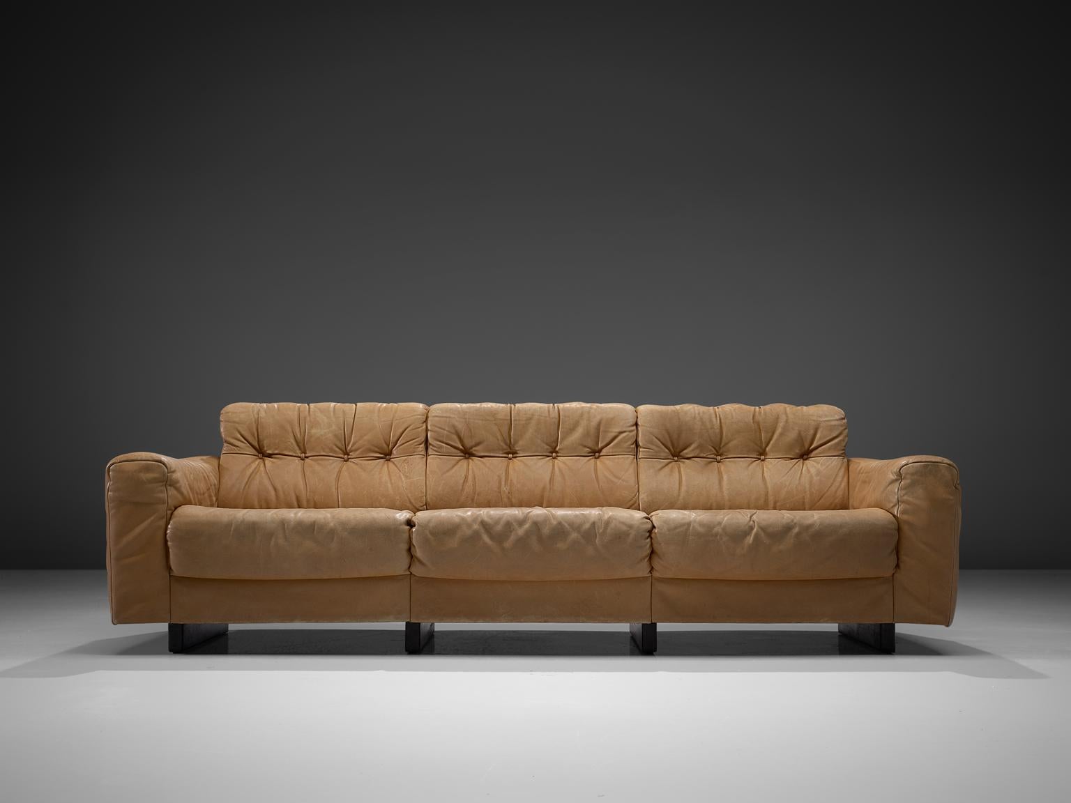 De Sede 'DS-40' Three-Seat Sofa in Cognac Leather In Good Condition In Waalwijk, NL