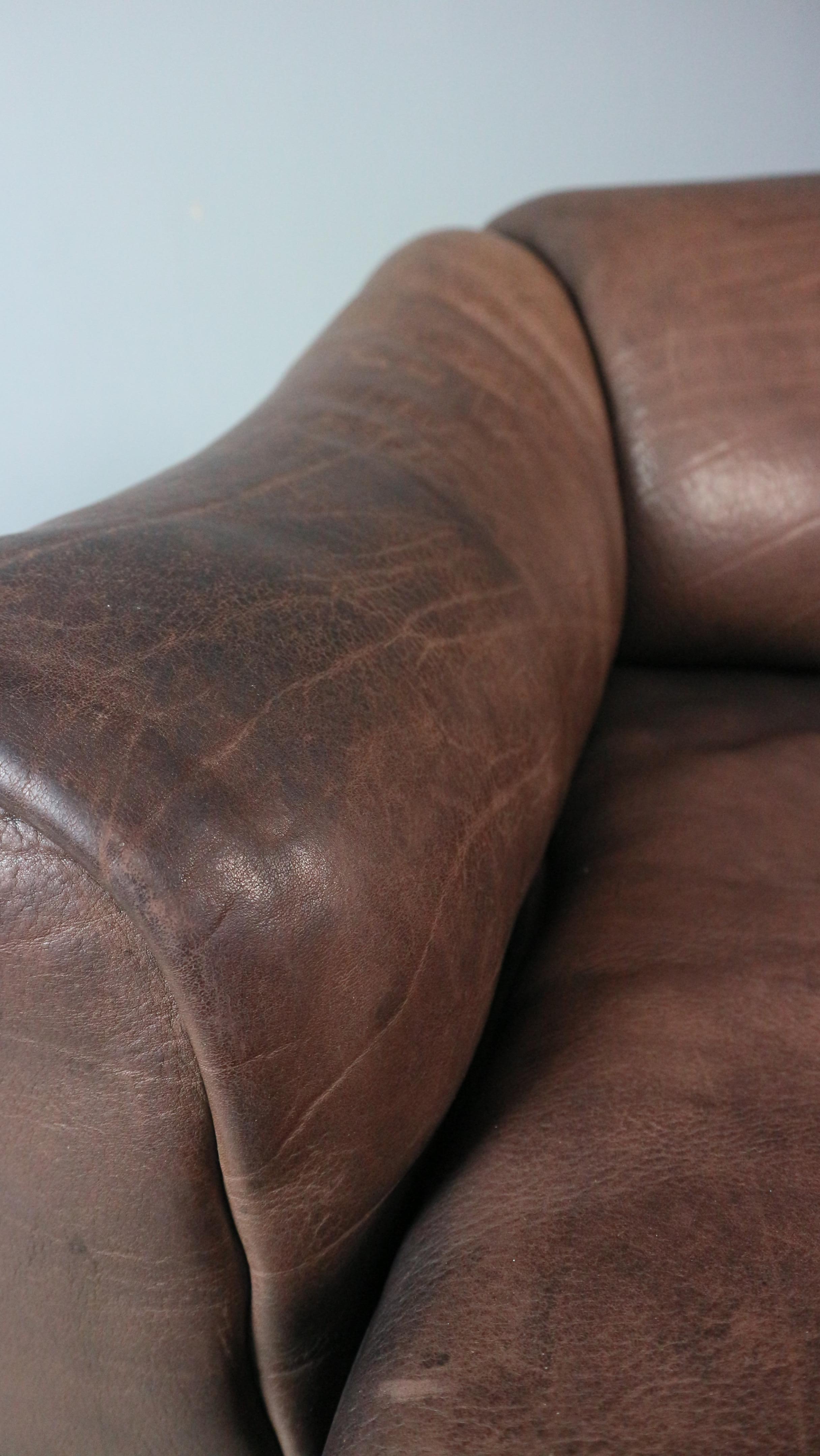 De Sede Two-Seat Sofa, DS47, Patinated Leather 1970s 11