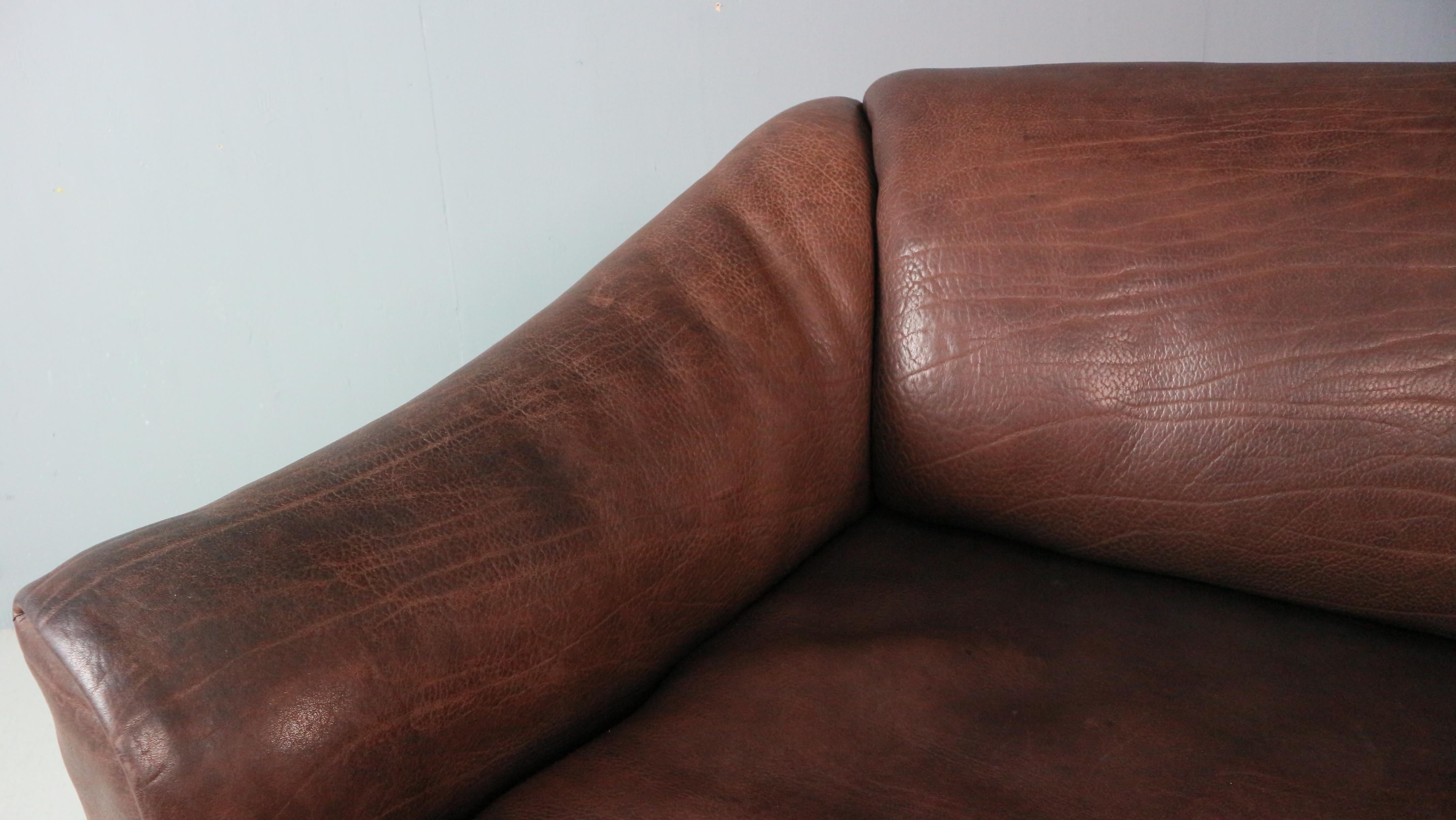 De Sede Two-Seat Sofa, DS47, Patinated Leather 1970s 13