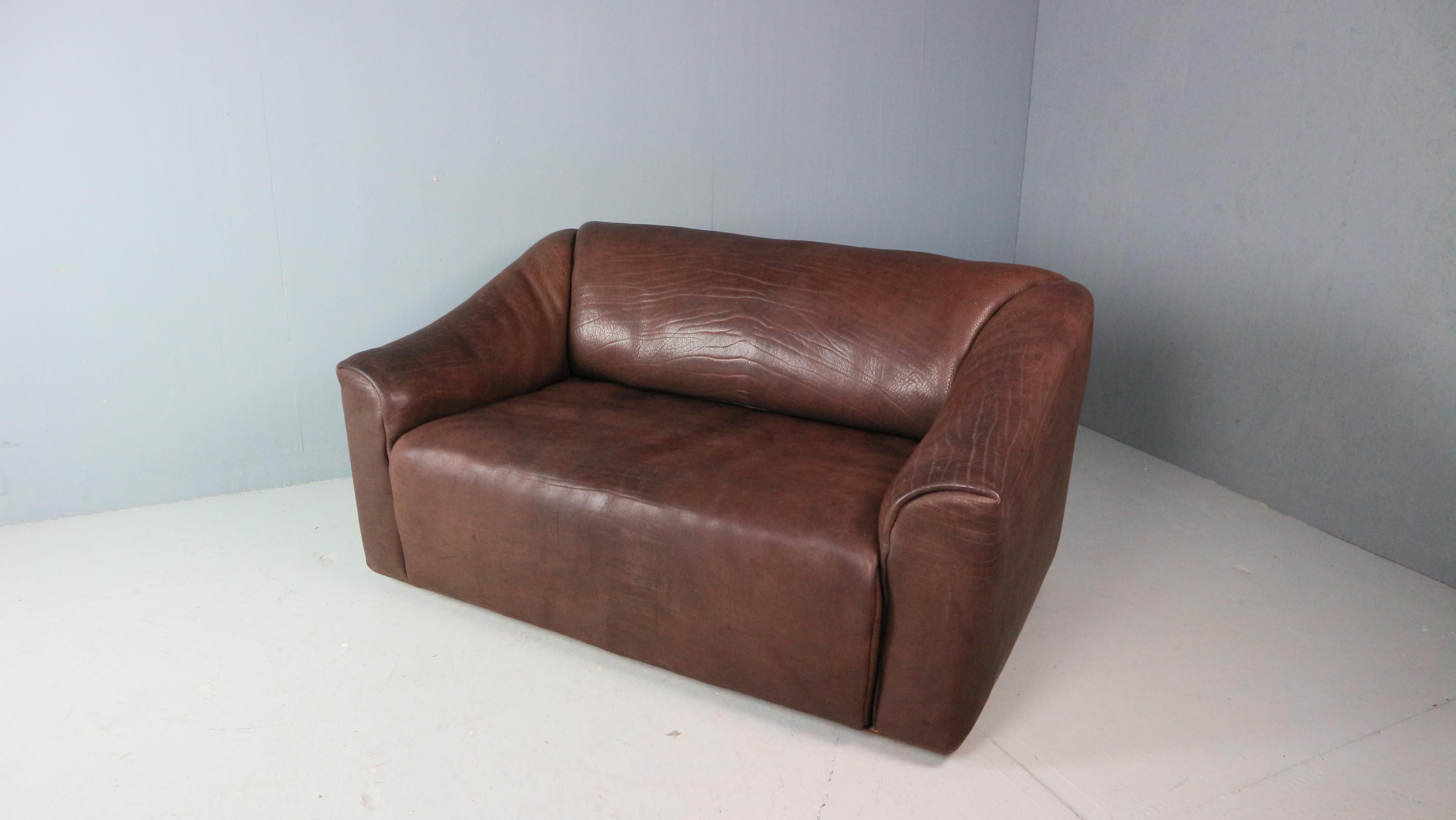 20th Century De Sede Two-Seat Sofa, DS47, Patinated Leather 1970s