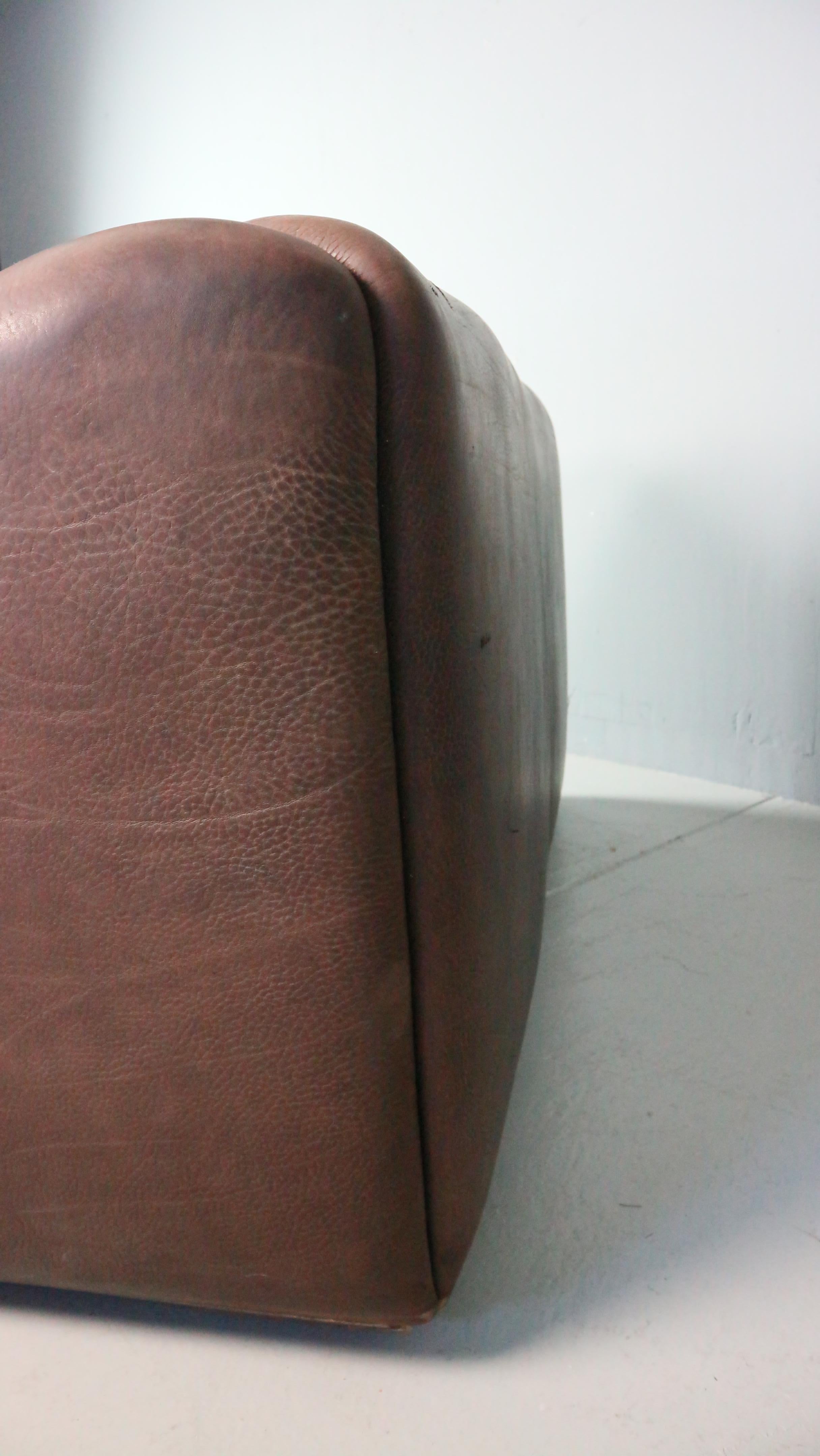 De Sede Two-Seat Sofa, DS47, Patinated Leather 1970s 3