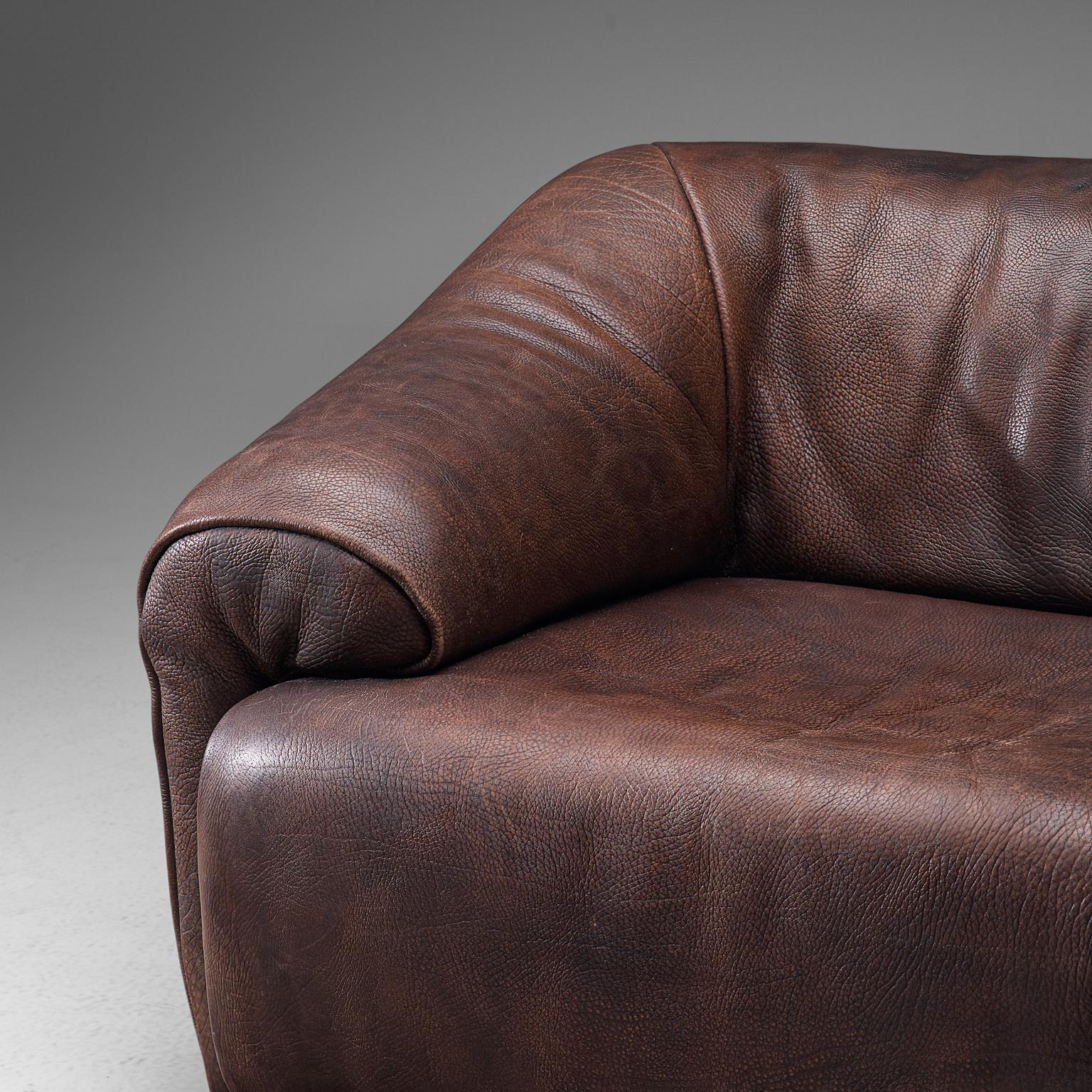 De Sede Sofa in Brown Leather In Good Condition In Waalwijk, NL