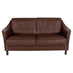 De Sede Two-Seater Leather Sofa Brown Couch
