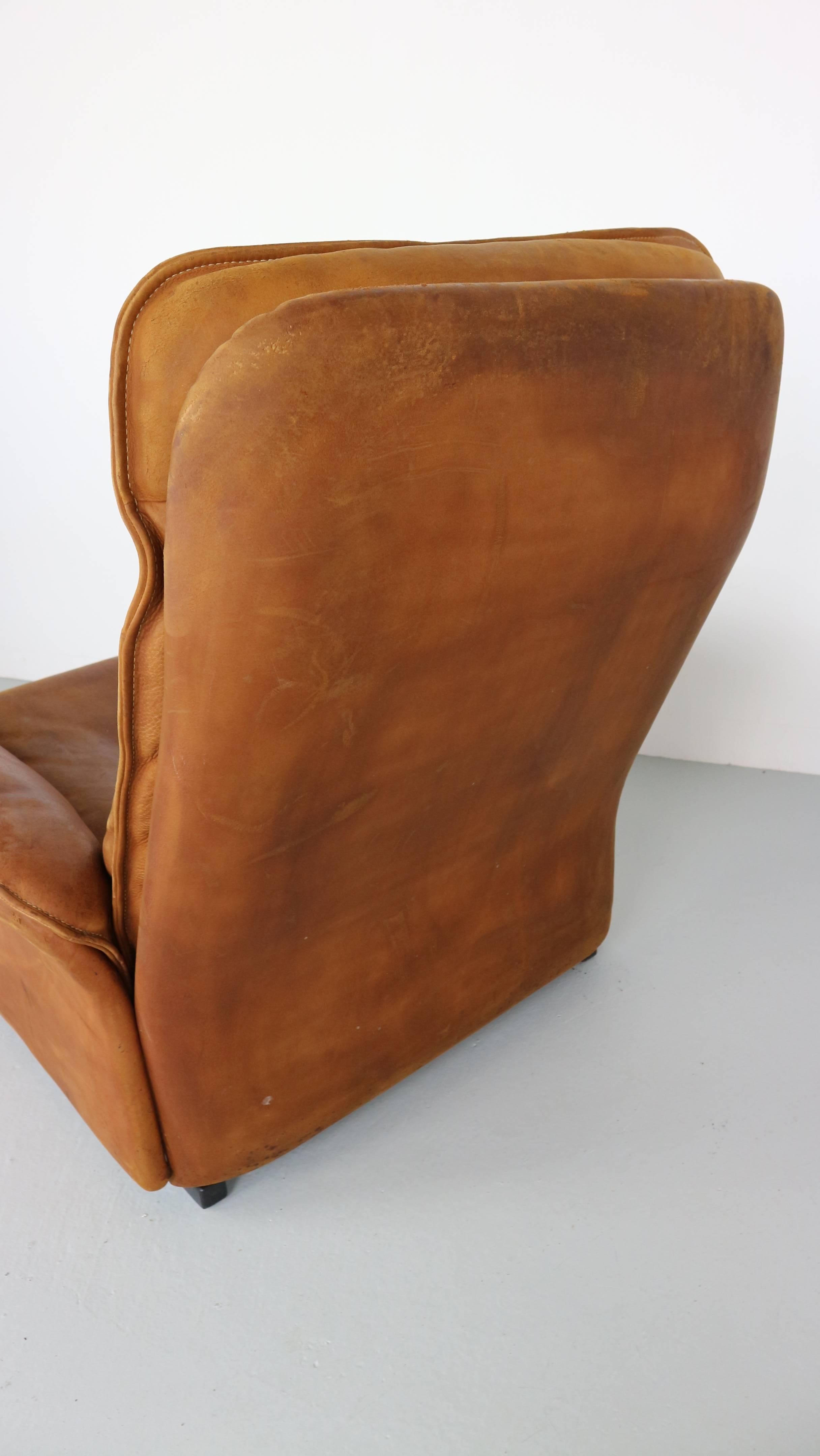 De Sede Vintage Cognac Leather Lounge Chair, 1970s 10