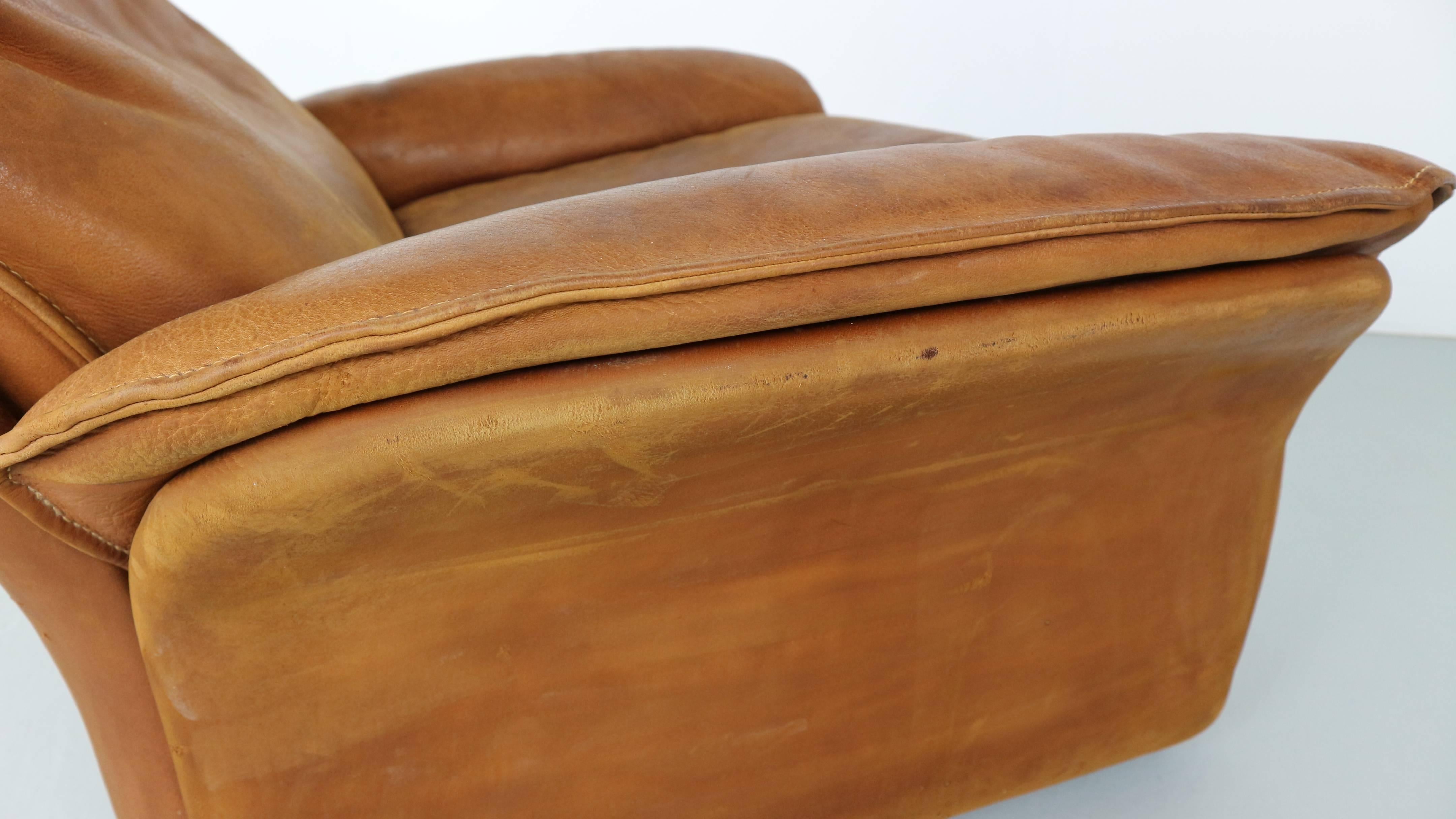 De Sede Vintage Cognac Leather Lounge Chair, 1970s 1