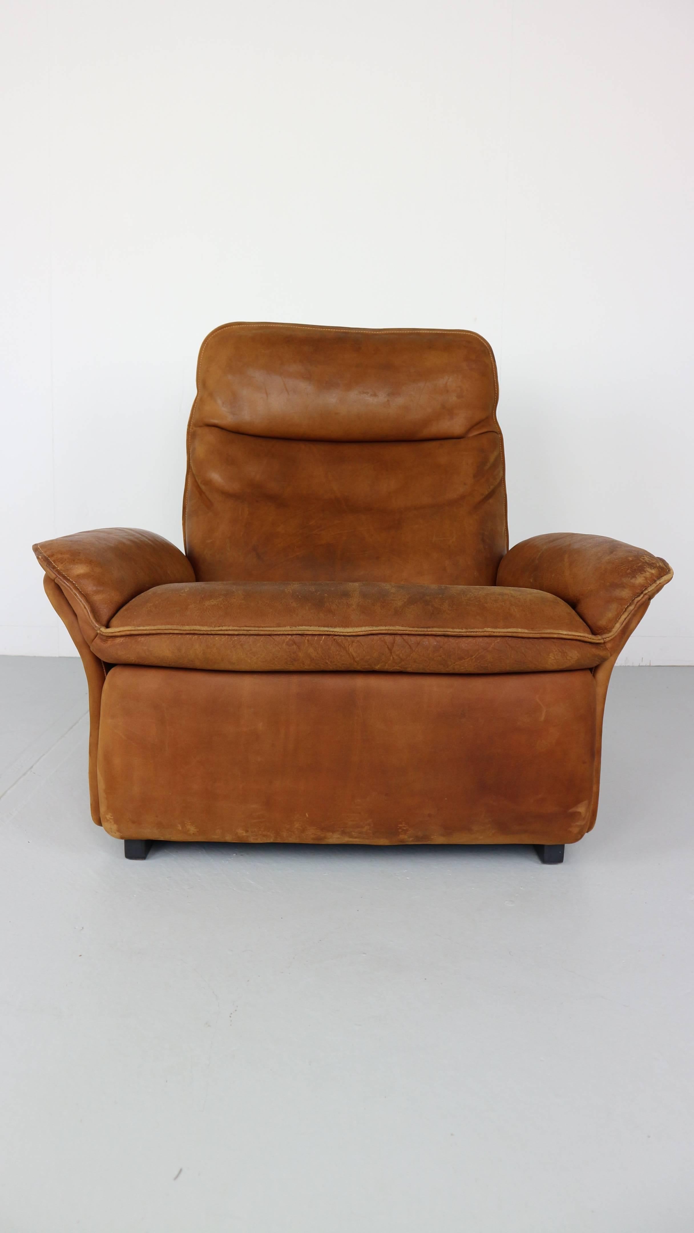 De Sede Vintage Cognac Leather Lounge Chair, 1970s 2
