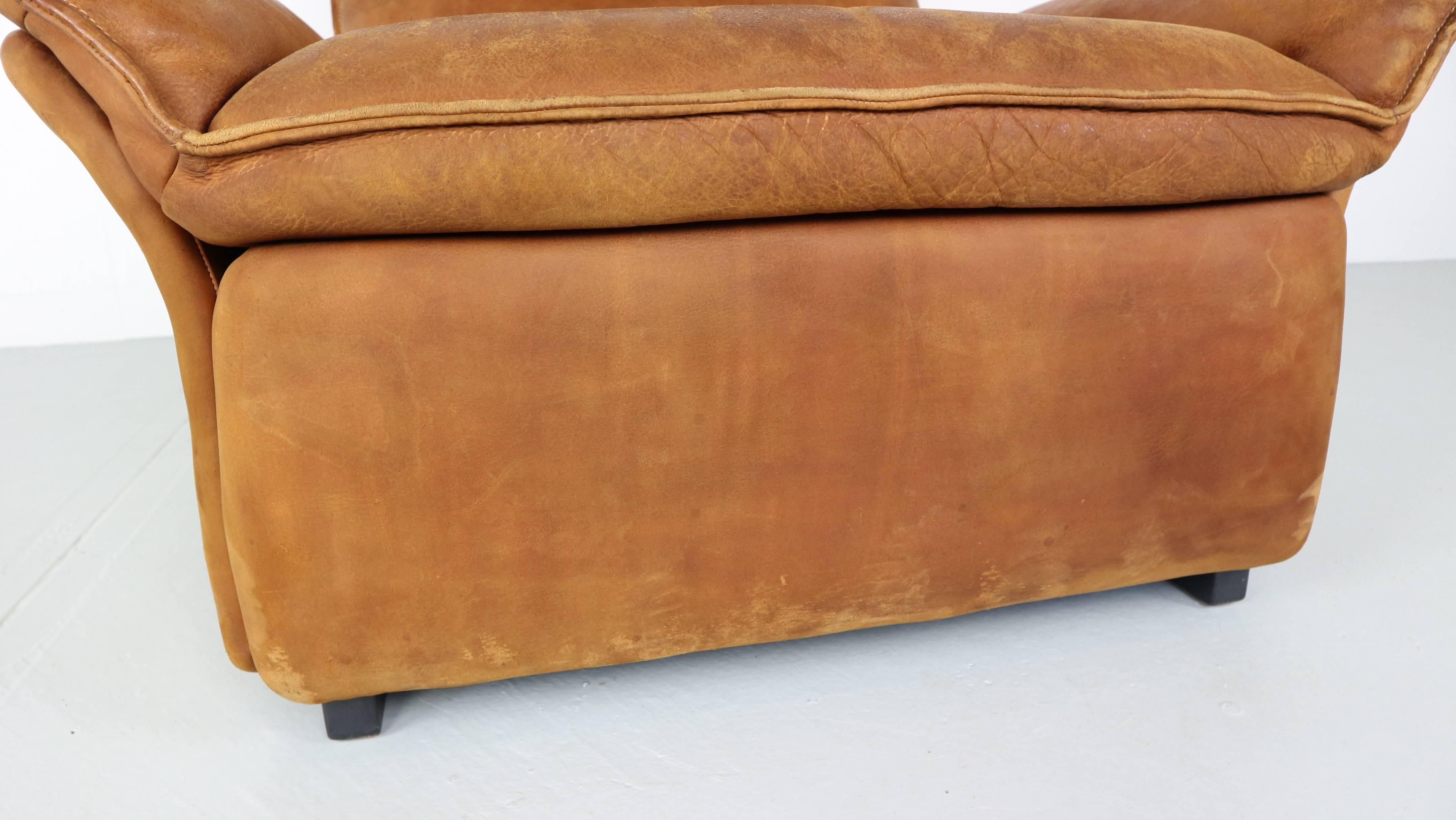 De Sede Vintage Cognac Leather Lounge Chair, 1970s 3