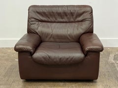De Sede Vintage Leather Lounge Chair - Ds63 - Chocolate Brown Patinated Leather