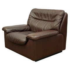 De Sede Vintage Leather Lounge Chair - Ds63 - Schokoladenbraunes patiniertes Leder