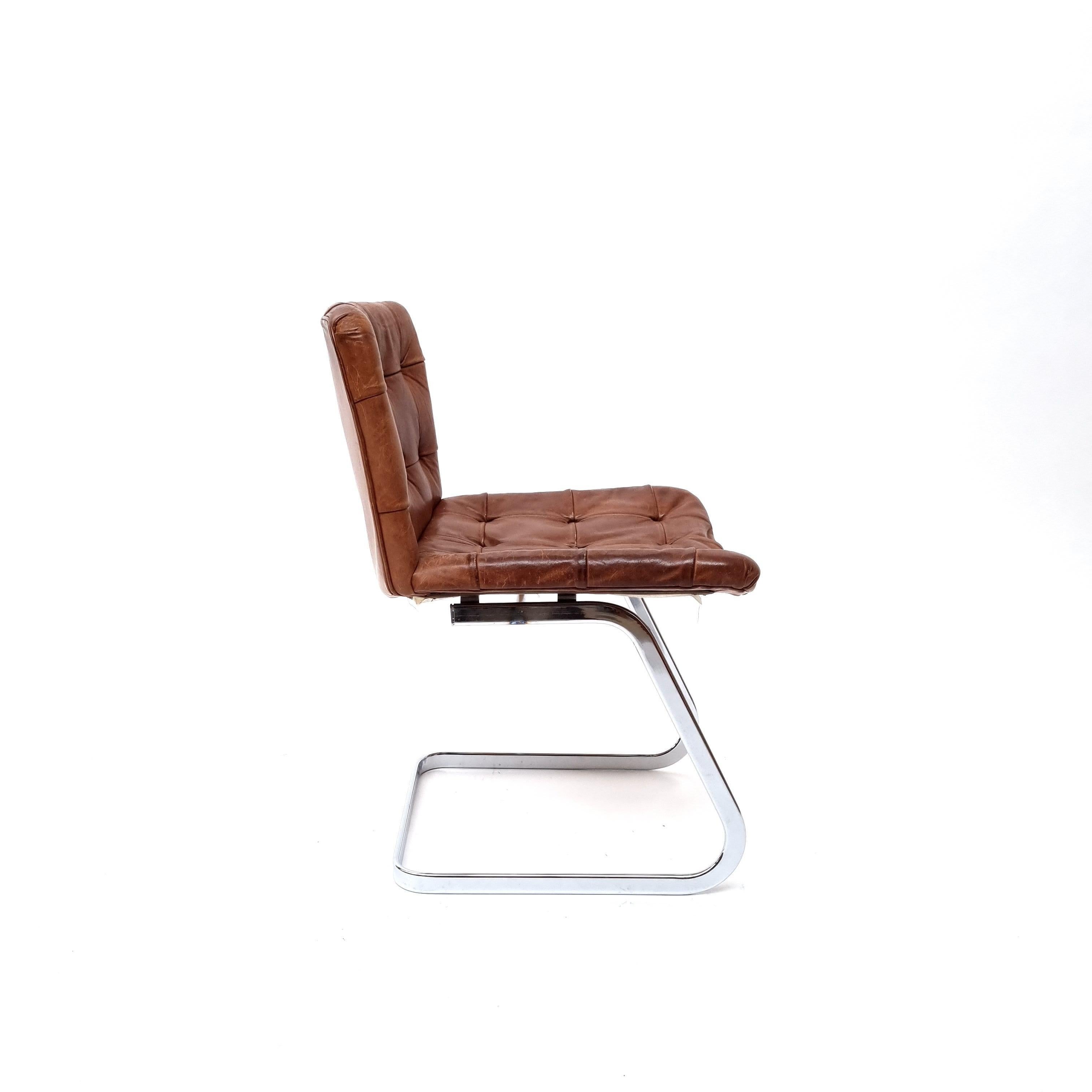 Late 20th Century De Sede Vintage RH-304 Cognac Leather Dining Chairs by Robert Hausmann, 1970s