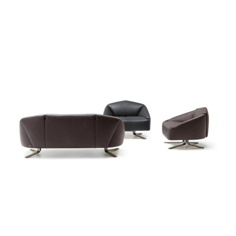 Modern De Sede Wide Leather Folds Armchair by Alfredo Häberli For Sale