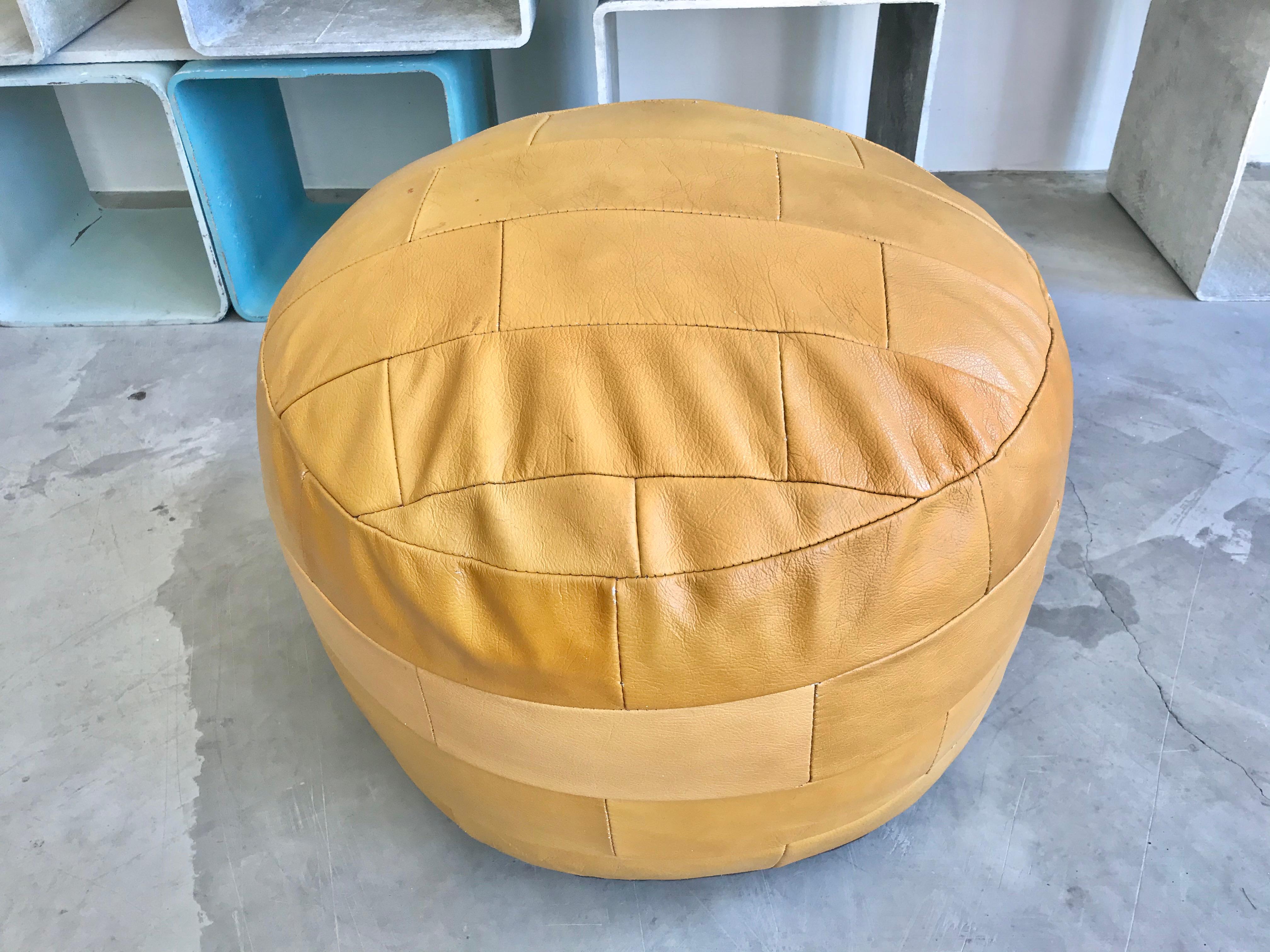 De Sede Yellow Leather Patchwork Ottomans 4