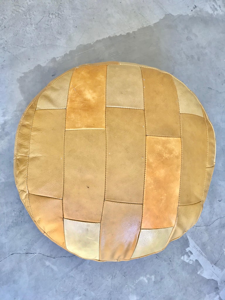 De Sede Yellow Leather Patchwork Ottomans at 1stDibs