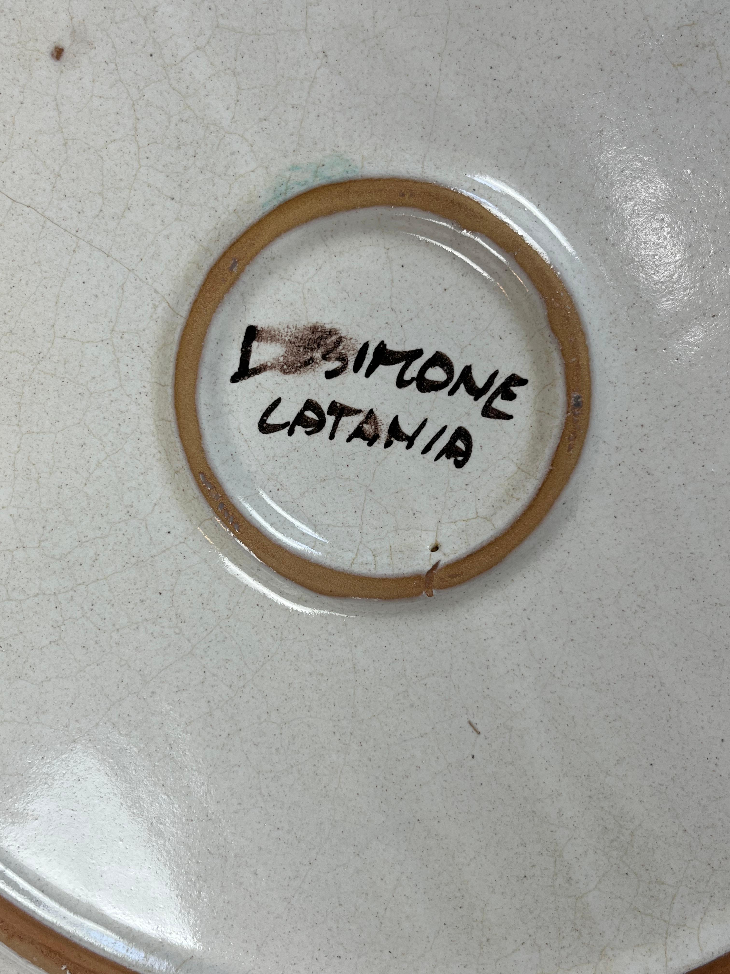 De Simone Ceramic Plate, Italy, 1960s For Sale 2