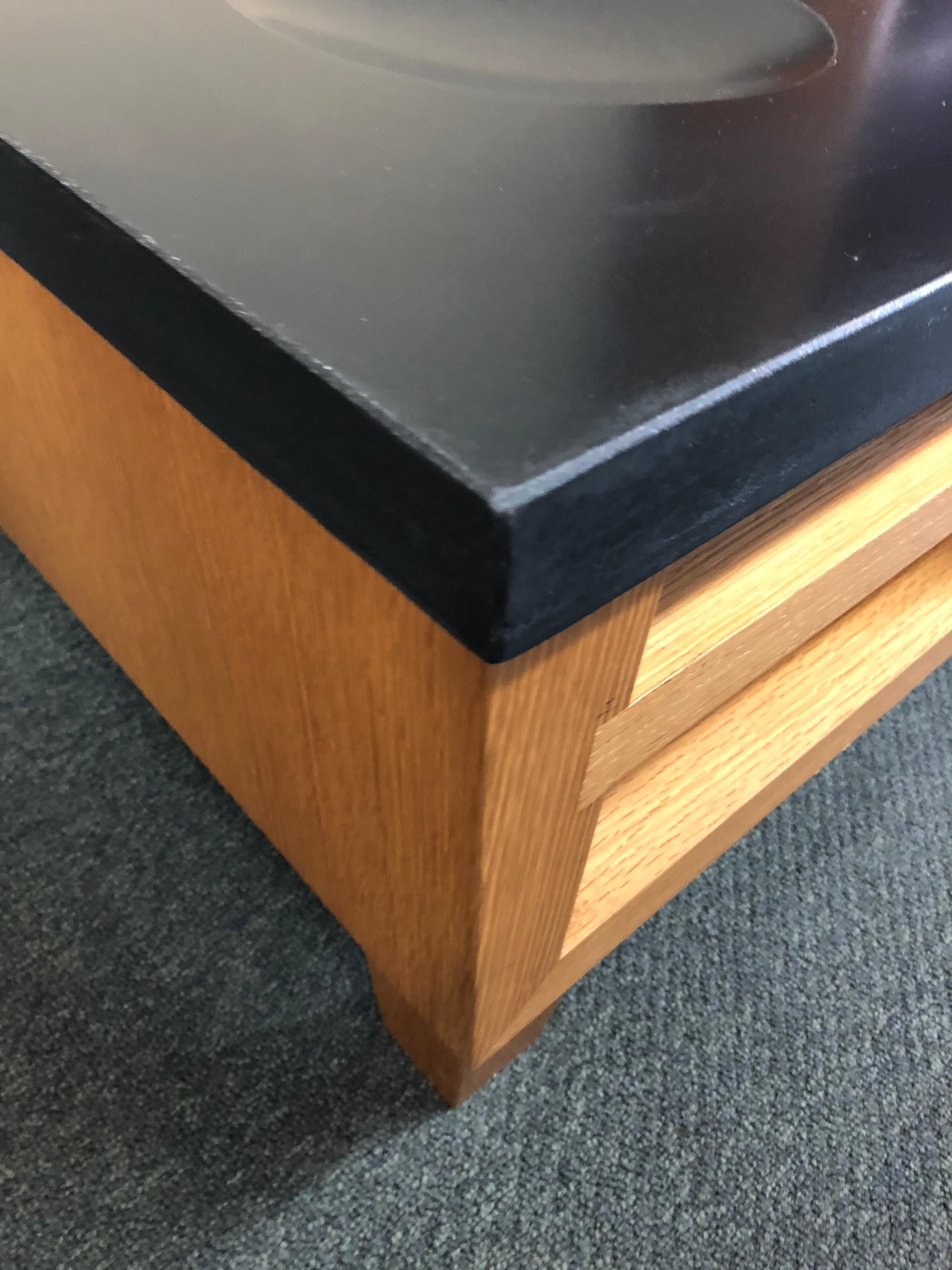 De Sousa Hughes Cement and Oak Coffee Table In Good Condition For Sale In San Francisco, CA